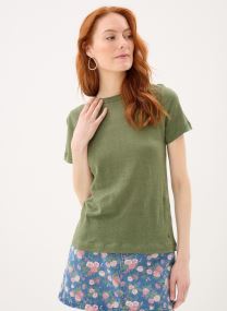 Tee-shirts manches courtes T-shirt manches courtes col rond en lin femme bleu