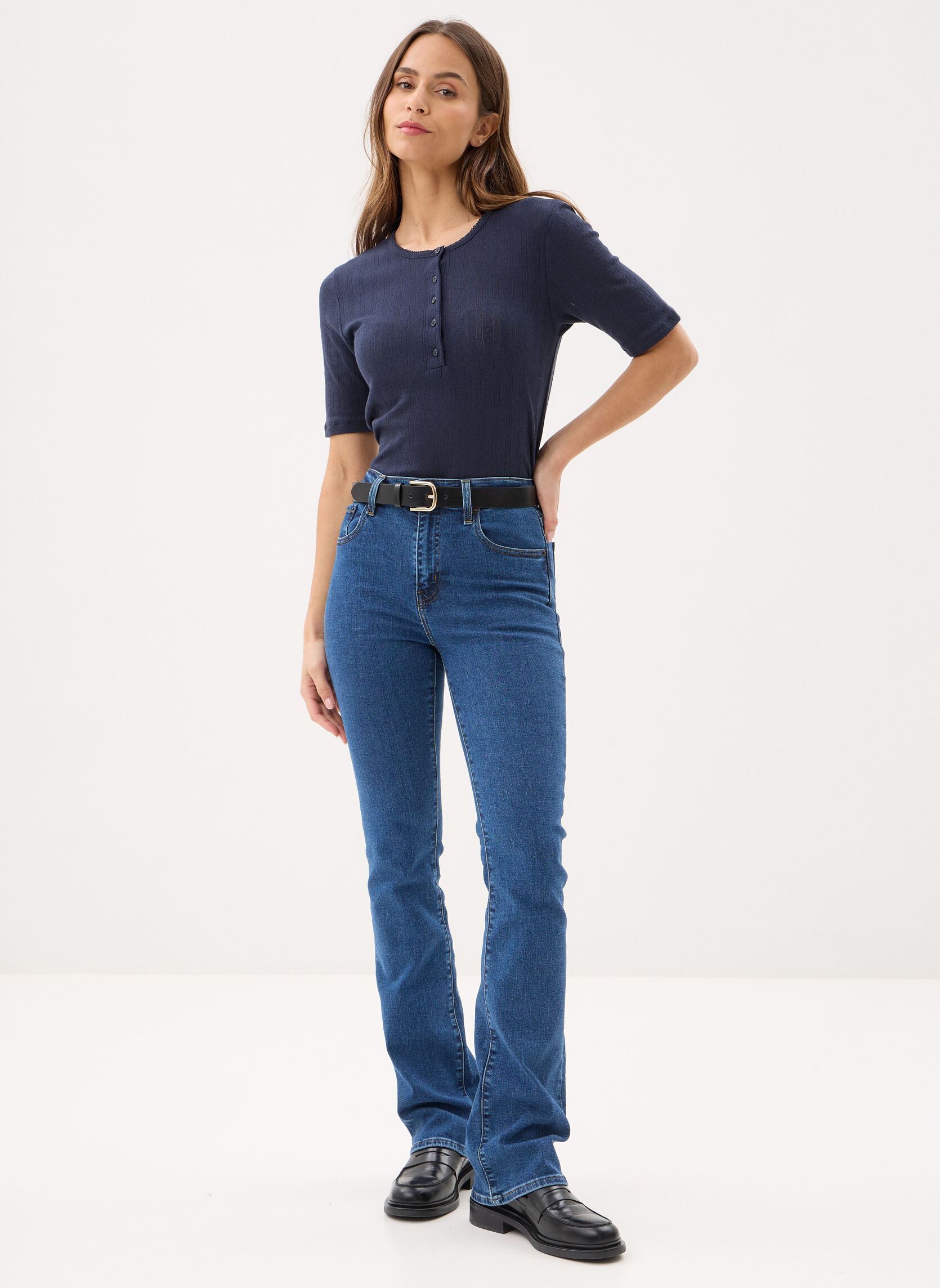 Kurzarm-T-Shirts Tee-shirt en coton manches courtes uni damen blau Petit Bateau Kurzarm-T-Shirts Tee-shirt en coton manches courtes uni damen blau SMOKING
