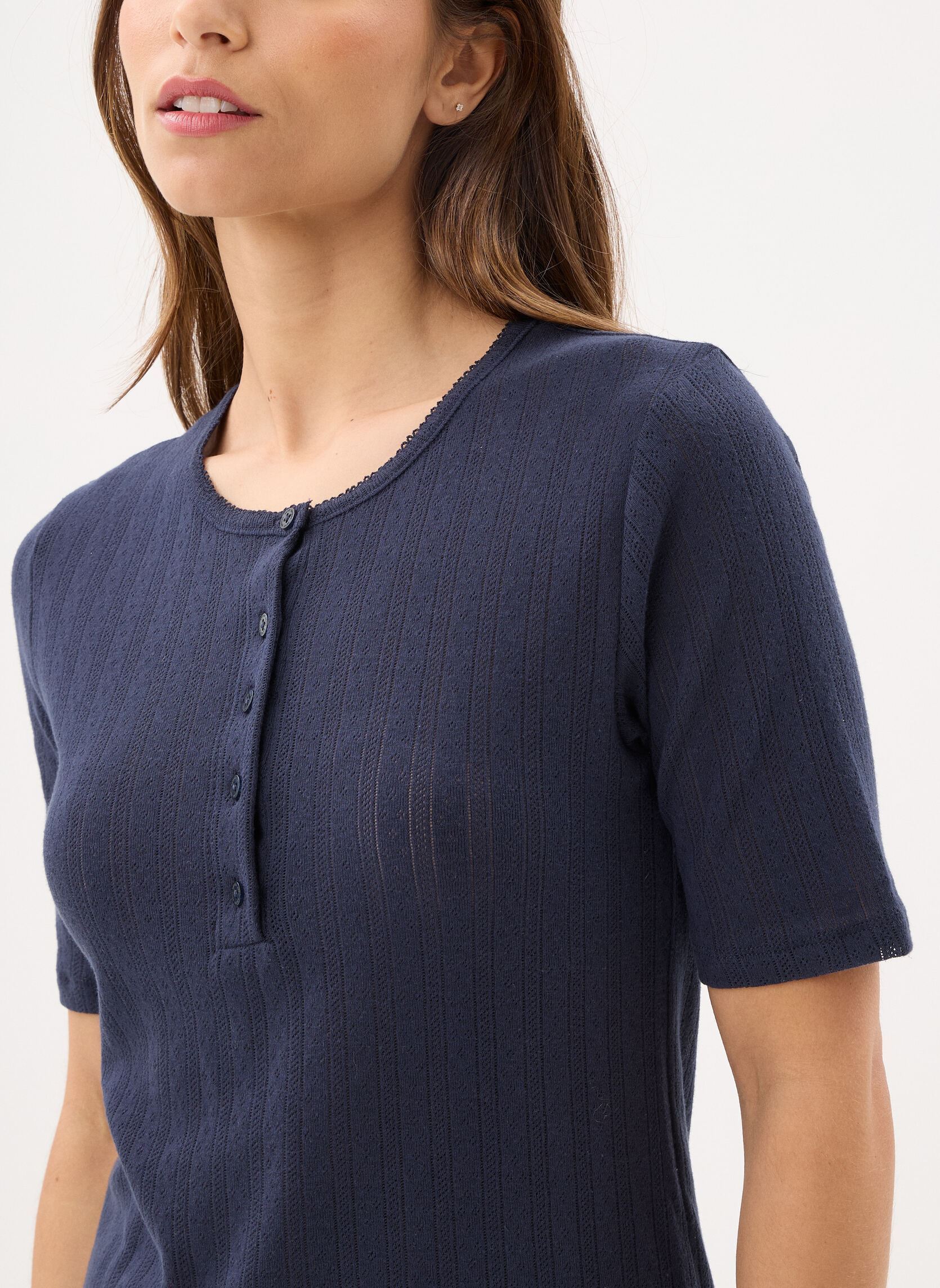 Kurzarm-T-Shirts Tee-shirt en coton manches courtes uni damen blau Petit Bateau Kurzarm-T-Shirts Tee-shirt en coton manches courtes uni damen blau SMOKING