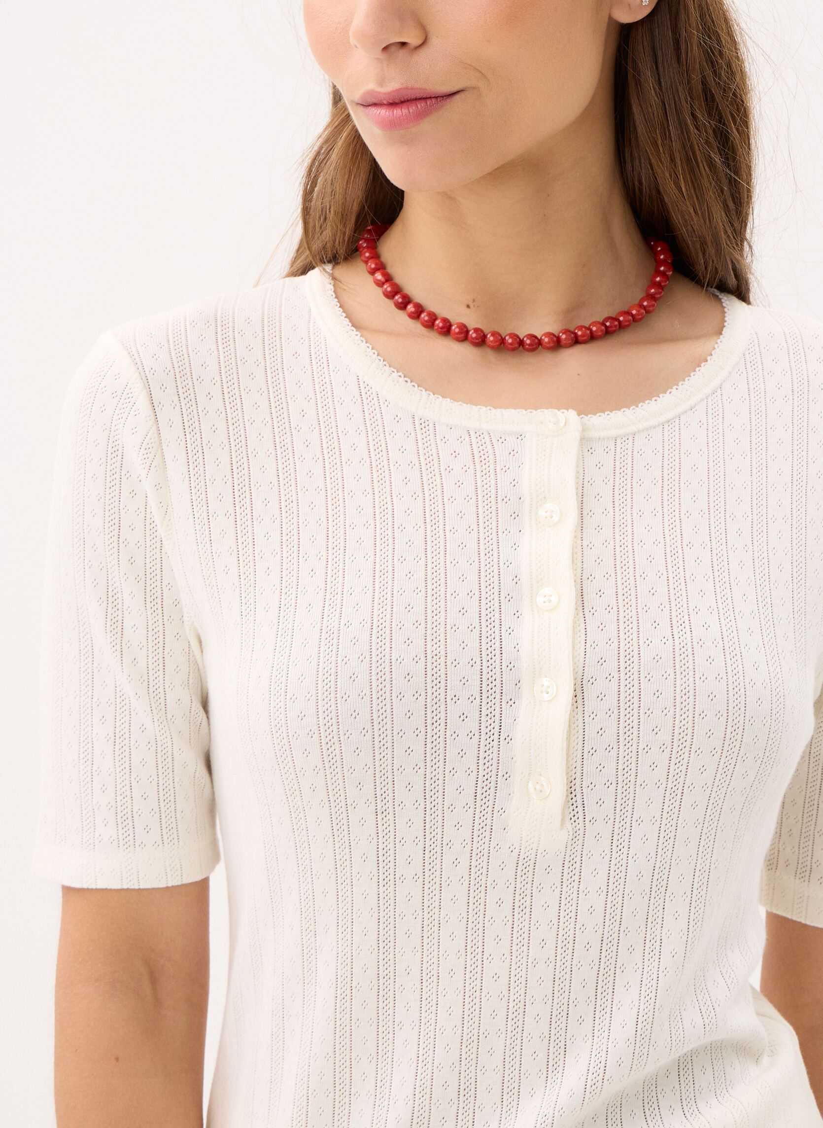 Kurzarm-T-Shirts Tee-shirt en coton manches courtes uni damen weiß Petit Bateau Kurzarm-T-Shirts Tee-shirt en coton manches courtes uni damen weiß MILK