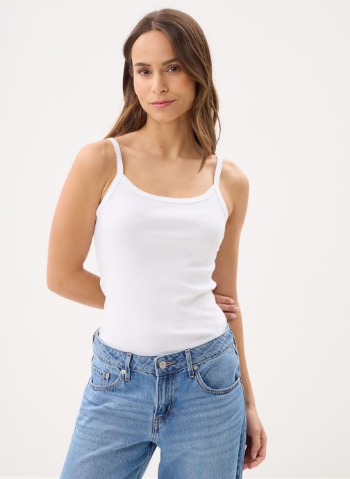 Petit Bateau Hemdjes Chemise à bretelles en coton femme dames wit