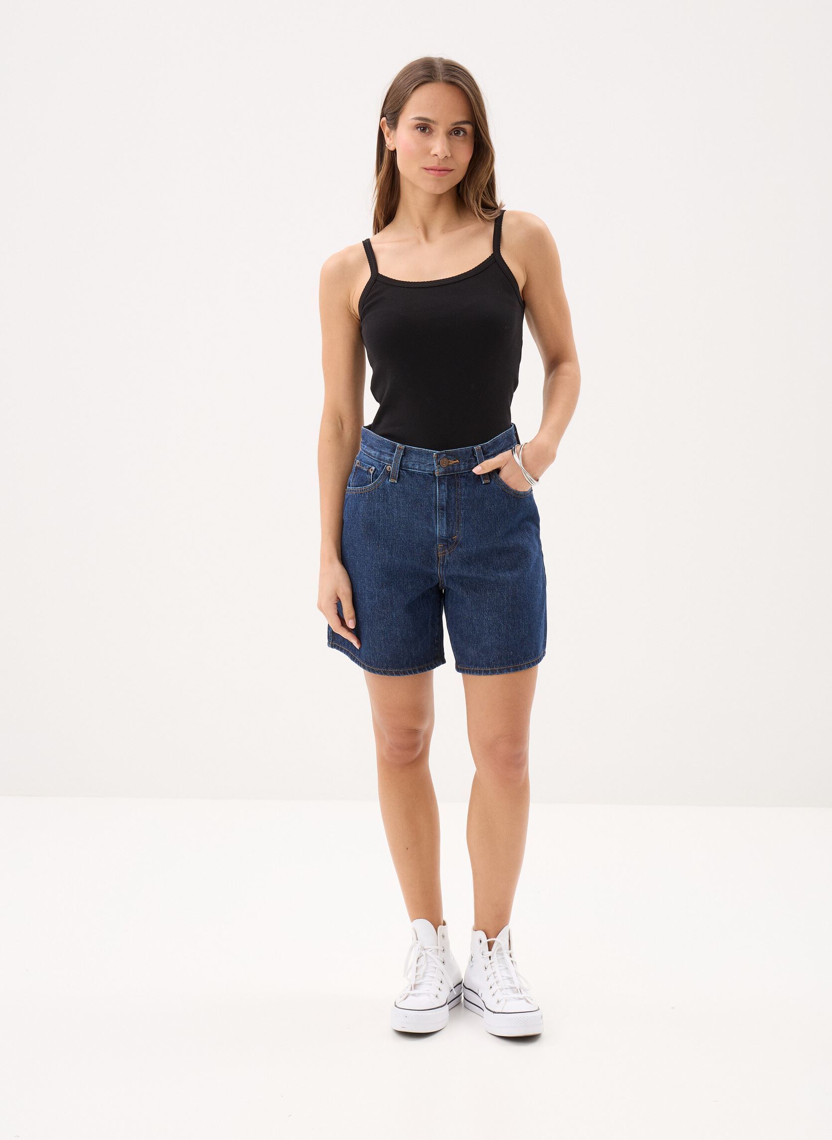 Hemdjes Chemise à bretelles en coton femme dames zwart Petit Bateau Hemdjes Chemise à bretelles en coton femme dames zwart NOIR