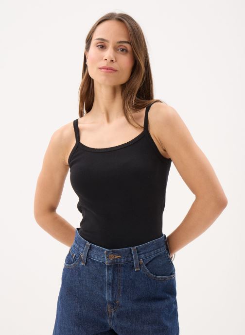 Petit Bateau Hemdjes Chemise à bretelles en coton femme dames zwart