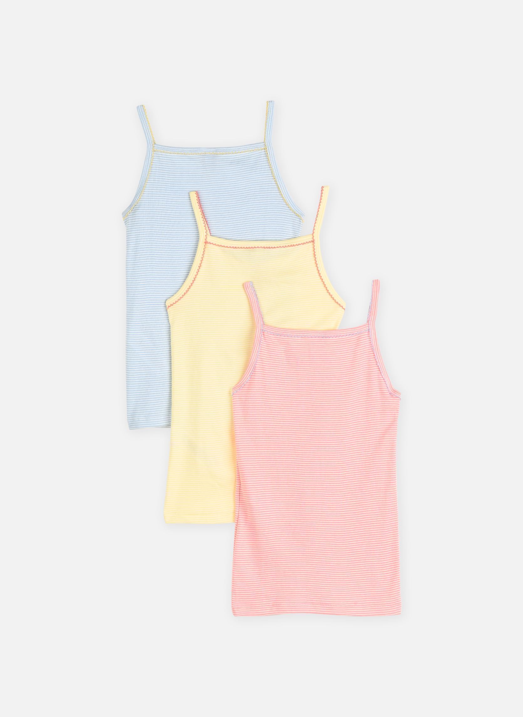 Débardeurs Lot de 3 Chemises à Bretelles POP fille multicolore Petit Bateau Débardeurs Lot de 3 Chemises à Bretelles POP fille multicolore VARIANTE 1