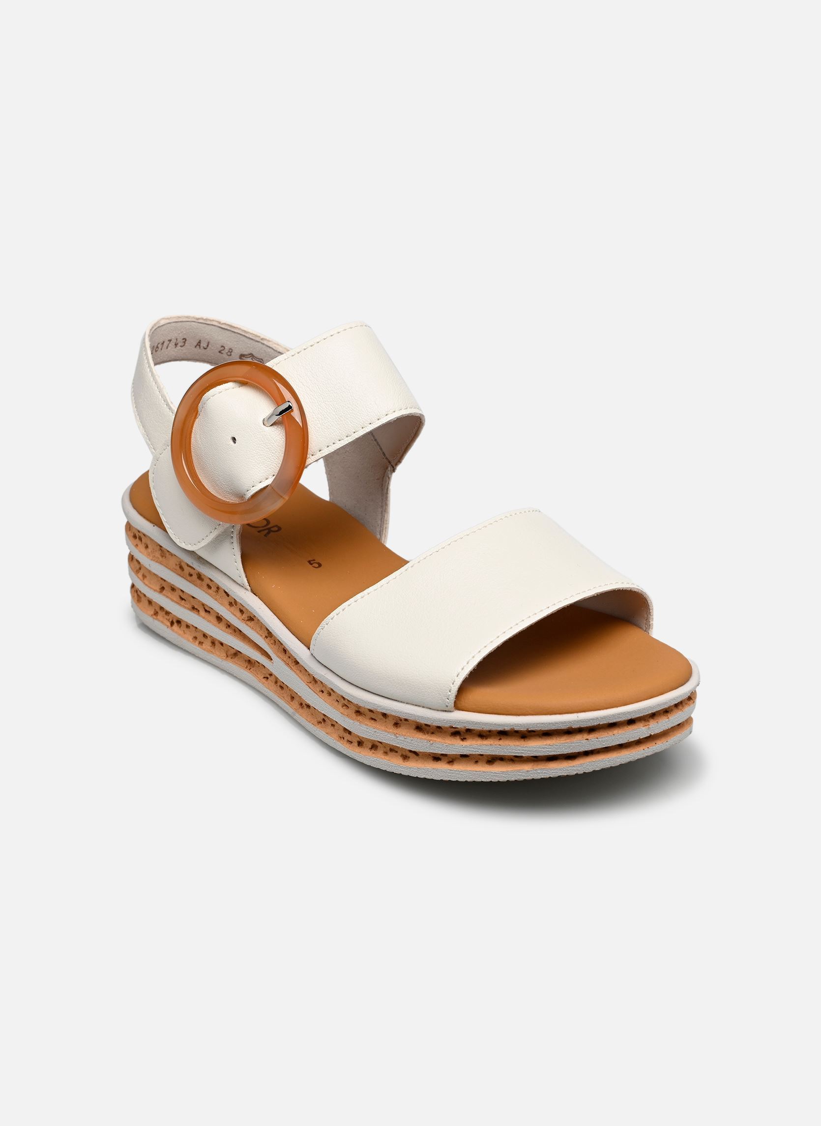 Sandalen met sleehak en plateau 84.550 dames wit Gabor Sandalen met sleehak en plateau 84.550 dames wit LATTE