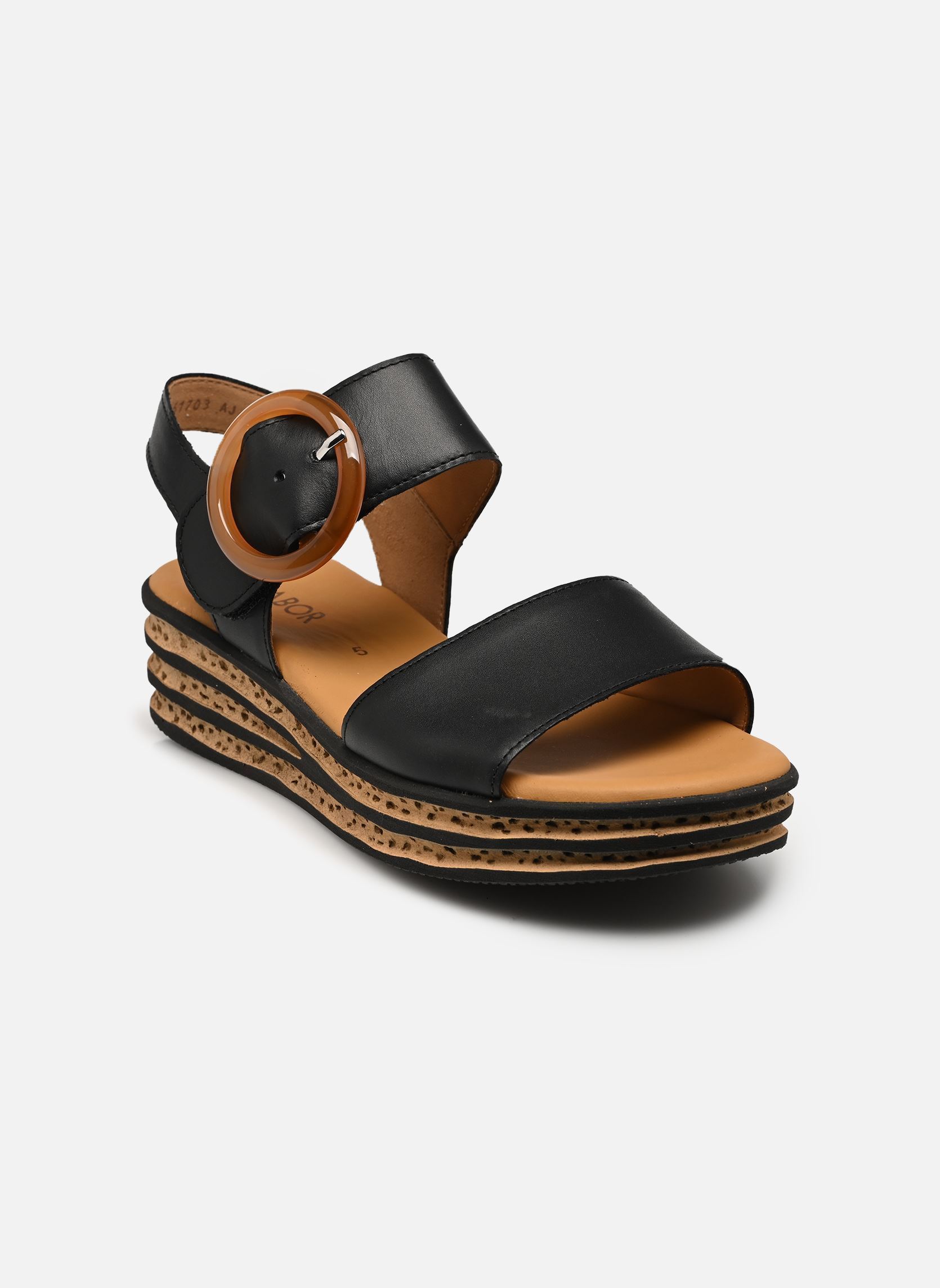 Sandales compensées et plateformes 84.550 femme noir Gabor Sandales compensées et plateformes 84.550 femme noir SCHWARZ