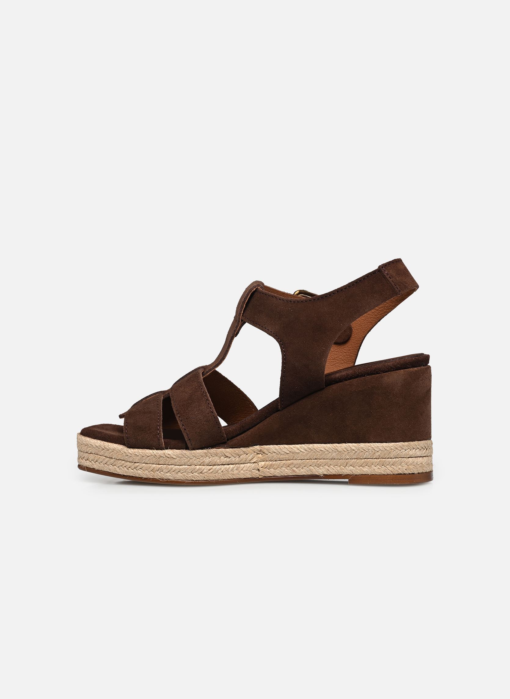 Keil- und Plateausandalen CORA damen braun JB Martin Keil- und Plateausandalen CORA damen braun CROUTE VELOURS CHOCOLAT