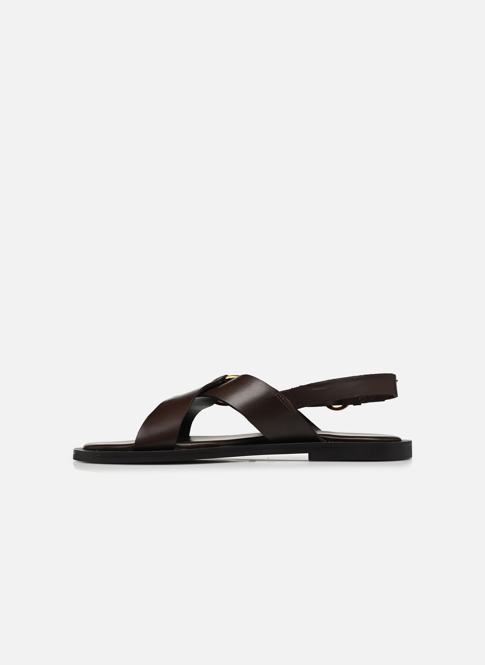 Flache Sandalen REA damen braun JB Martin Flache Sandalen REA damen braun veau chocolat