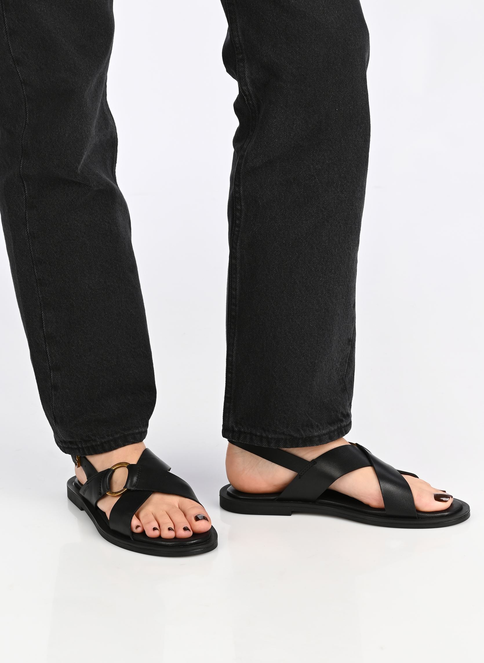 Flache Sandalen REA damen schwarz JB Martin Flache Sandalen REA damen schwarz Veau Noir