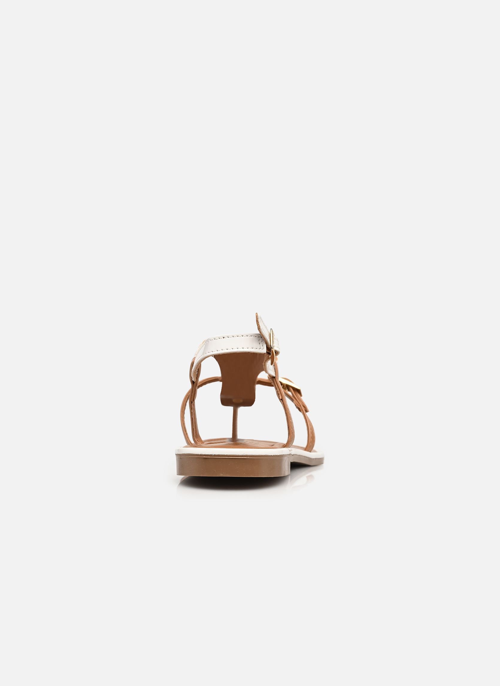 Sandales plates DUMELIA femme blanc JB Martin Sandales plates DUMELIA femme blanc VERNIS BLANC / NAPPA CAMEL