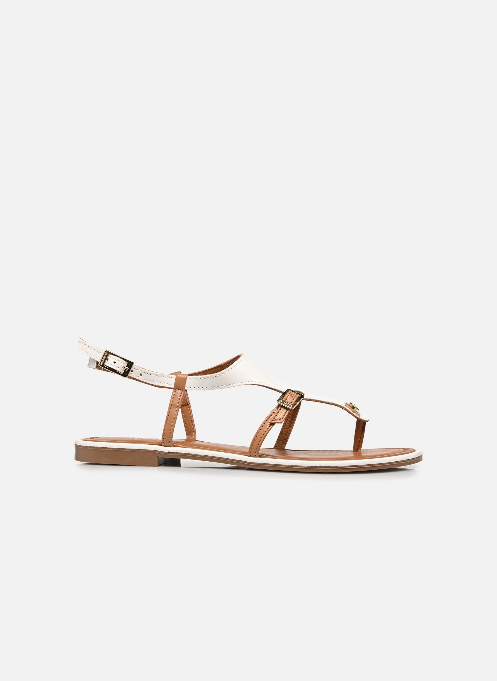 Sandales plates DUMELIA femme blanc JB Martin Sandales plates DUMELIA femme blanc VERNIS BLANC / NAPPA CAMEL