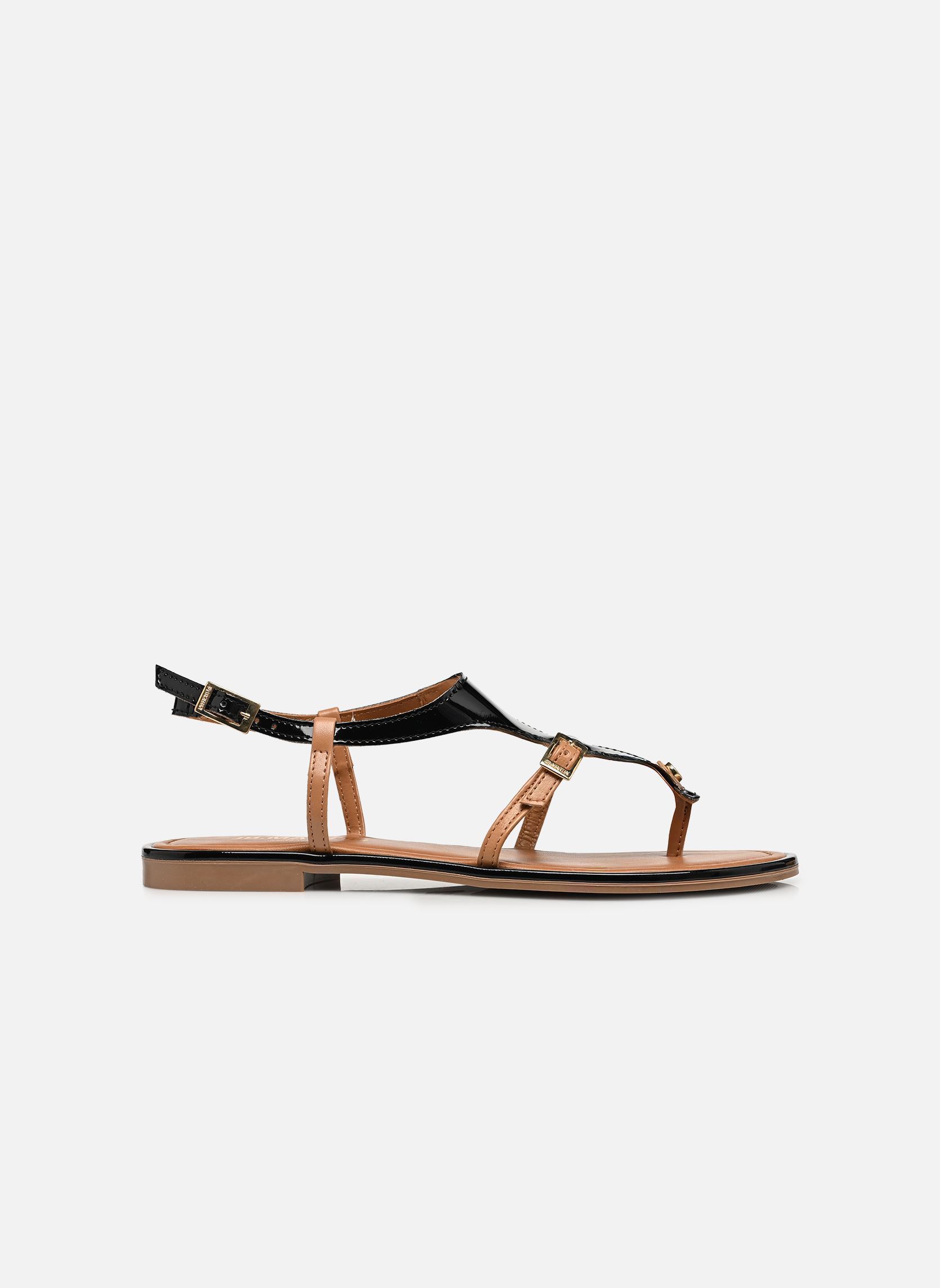 Flache Sandalen DUMELIA damen schwarz JB Martin Flache Sandalen DUMELIA damen schwarz VERNIS NOIR / NAPPA CAMEL