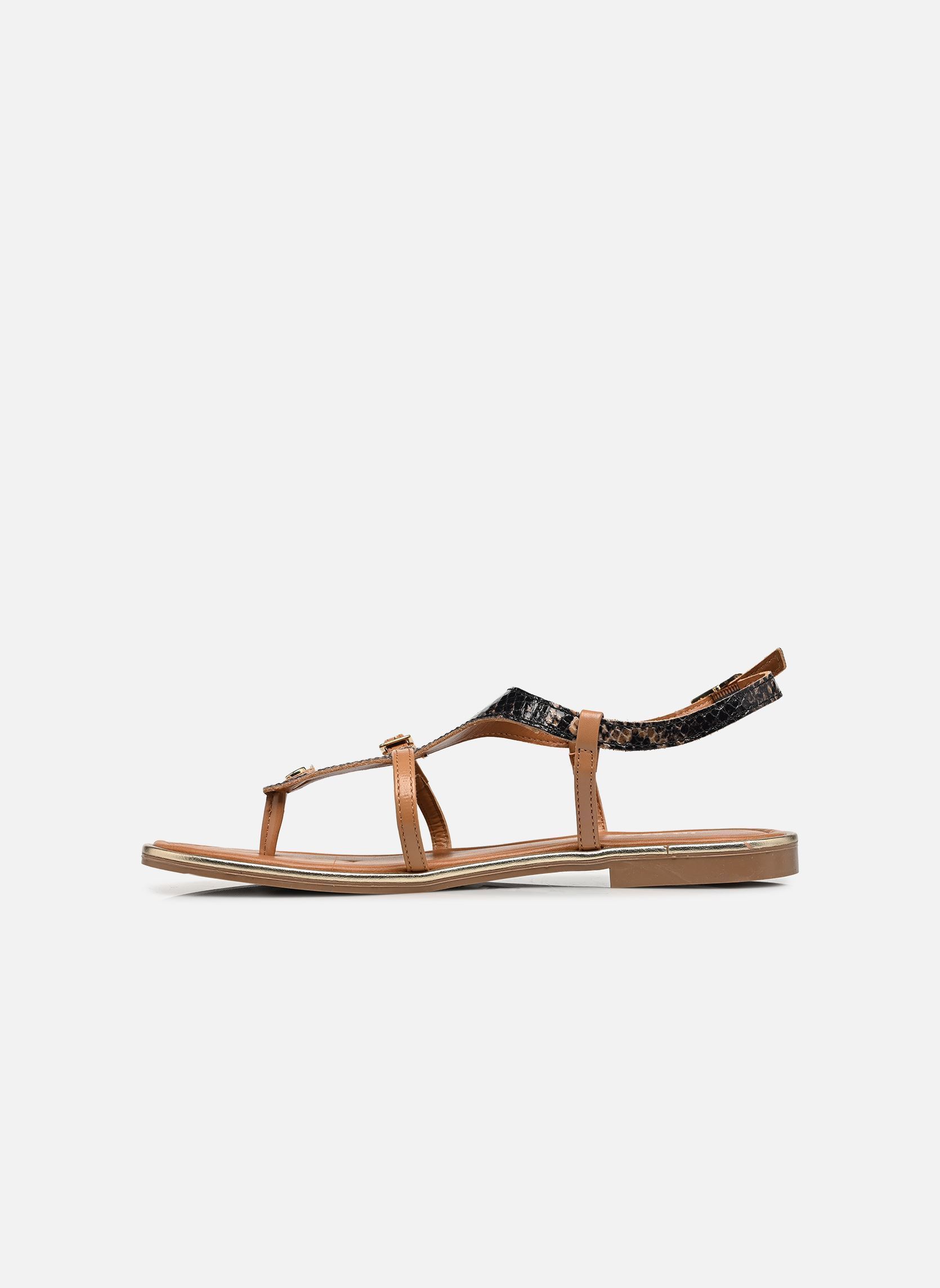 Sandales plates DUMELIA femme marron JB Martin Sandales plates DUMELIA femme marron TISSU PYTHON / NAPPA CAMEL