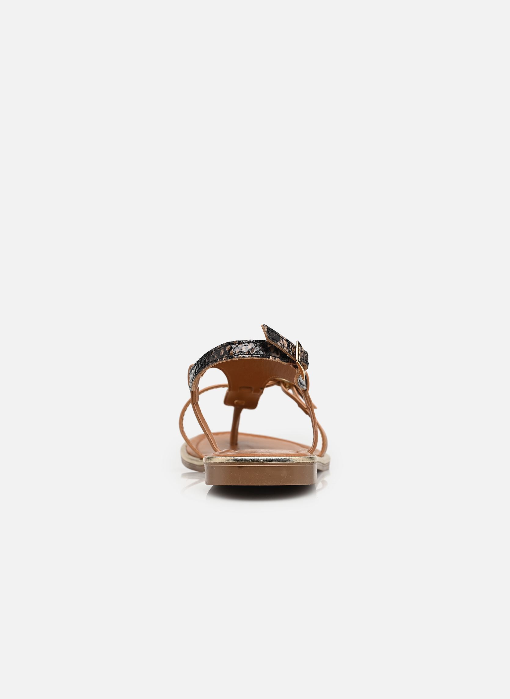 Sandales plates DUMELIA femme marron JB Martin Sandales plates DUMELIA femme marron TISSU PYTHON / NAPPA CAMEL