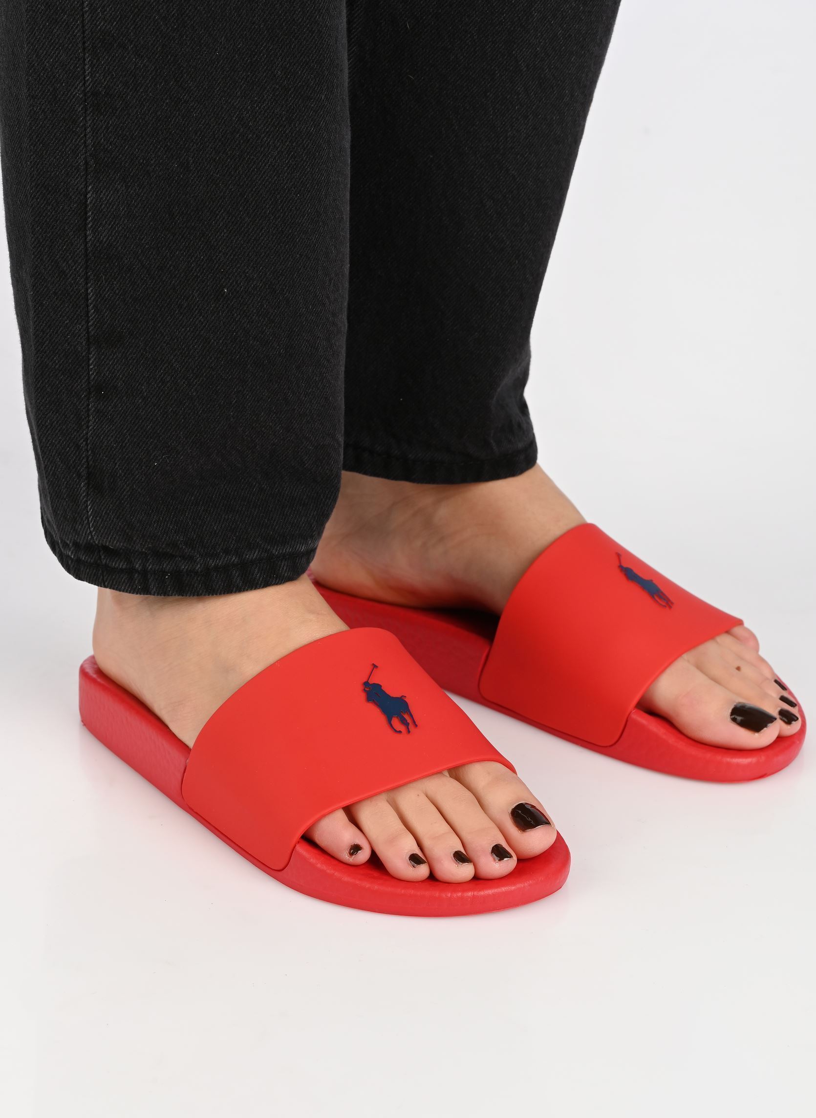 Infradito POLO SLIDE-SANDALS-SLIDE donna marrone Polo Ralph Lauren Infradito POLO SLIDE-SANDALS-SLIDE donna marrone RL2000 RED/ NEWPORT NAVY