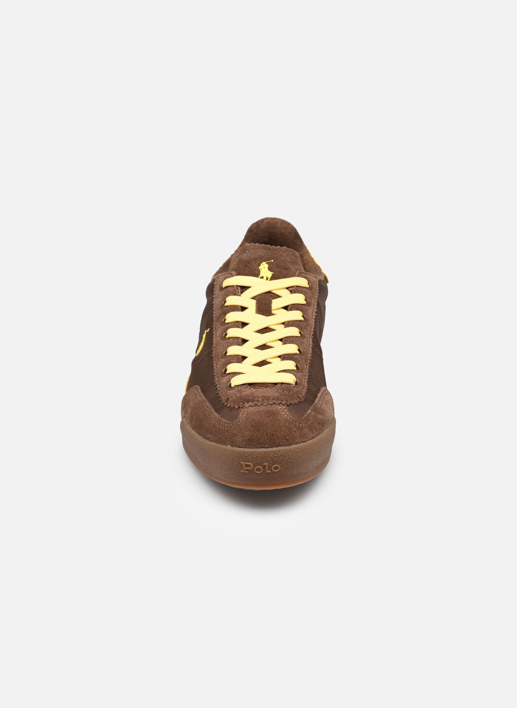 Niedrige Sneaker HESTER PP-SNEAKERS-LOW TOP LACE damen braun Polo Ralph Lauren Niedrige Sneaker HESTER PP-SNEAKERS-LOW TOP LACE damen braun CHOCOLATE BROWN/SUNFISH YELLOW