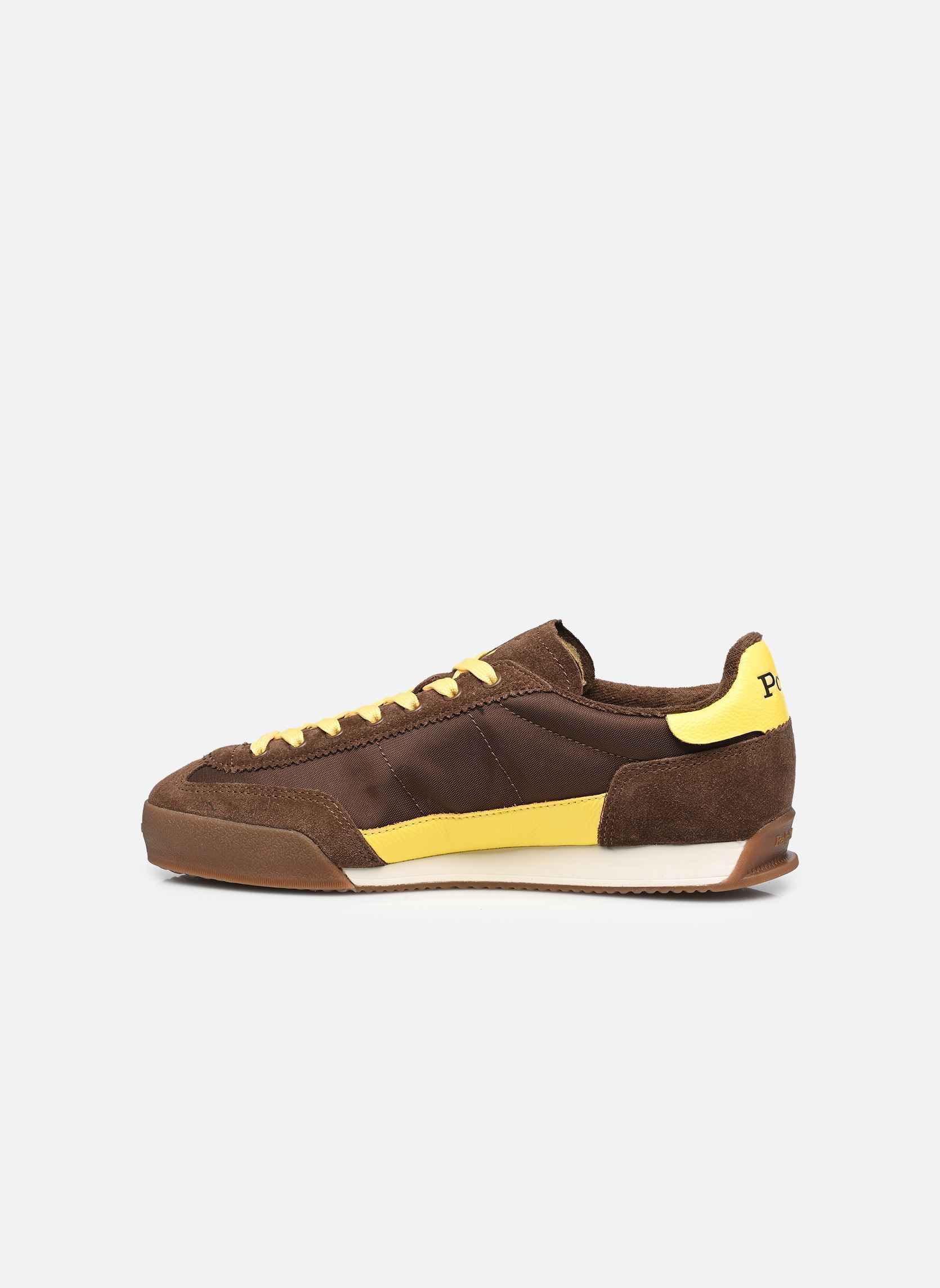 Niedrige Sneaker HESTER PP-SNEAKERS-LOW TOP LACE damen braun Polo Ralph Lauren Niedrige Sneaker HESTER PP-SNEAKERS-LOW TOP LACE damen braun CHOCOLATE BROWN/SUNFISH YELLOW