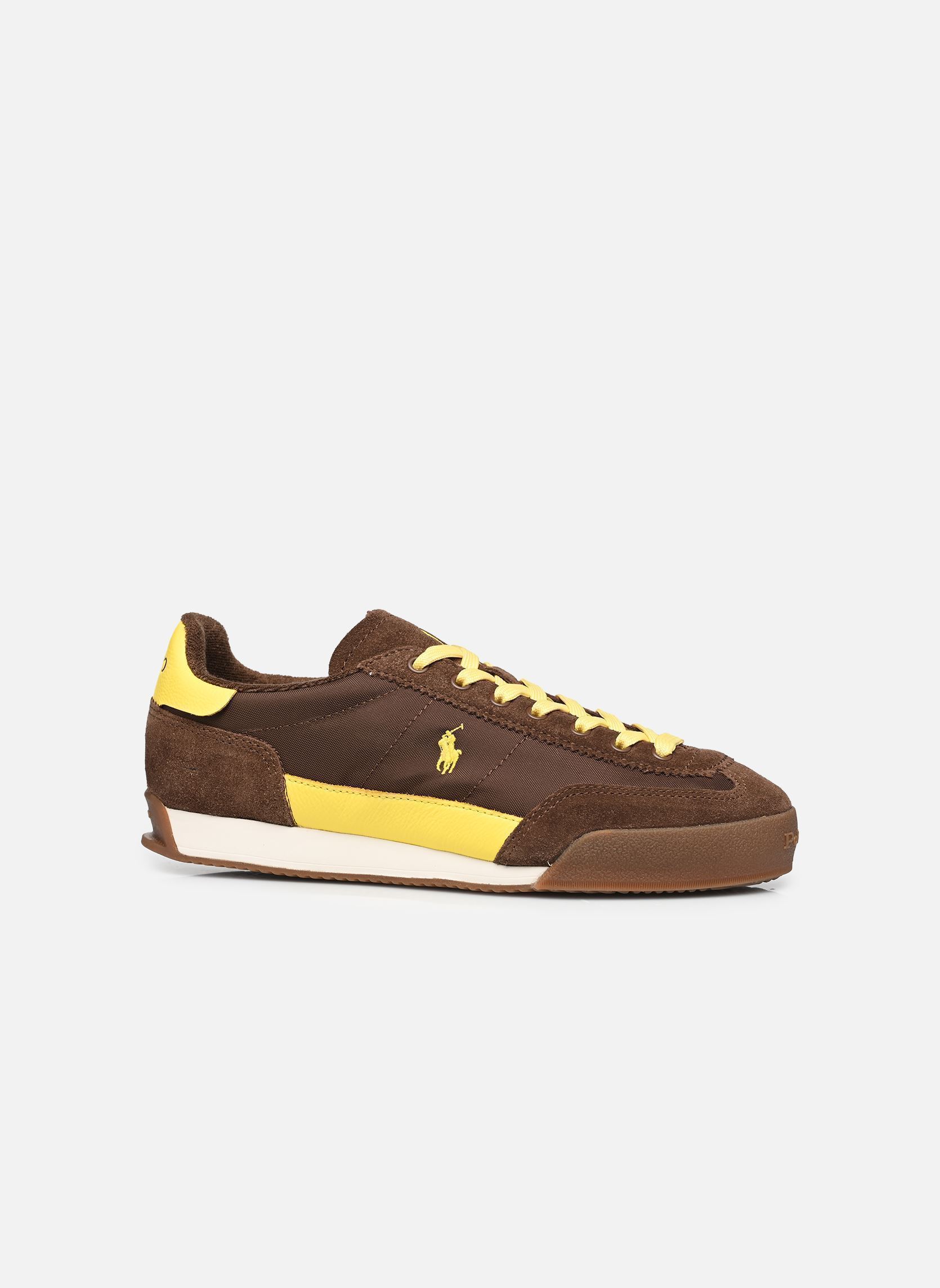 Niedrige Sneaker HESTER PP-SNEAKERS-LOW TOP LACE damen braun Polo Ralph Lauren Niedrige Sneaker HESTER PP-SNEAKERS-LOW TOP LACE damen braun CHOCOLATE BROWN/SUNFISH YELLOW