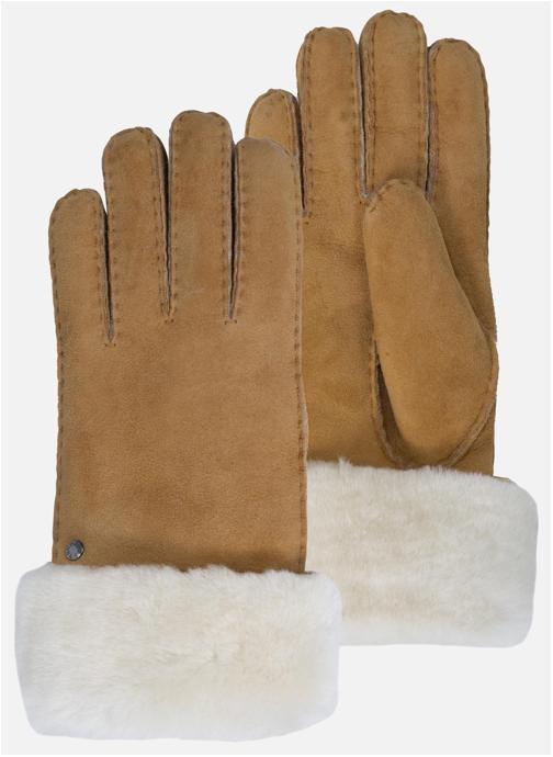 Isotoner Gants Gants Femme cuir/fourrure chaud Noir femme marron