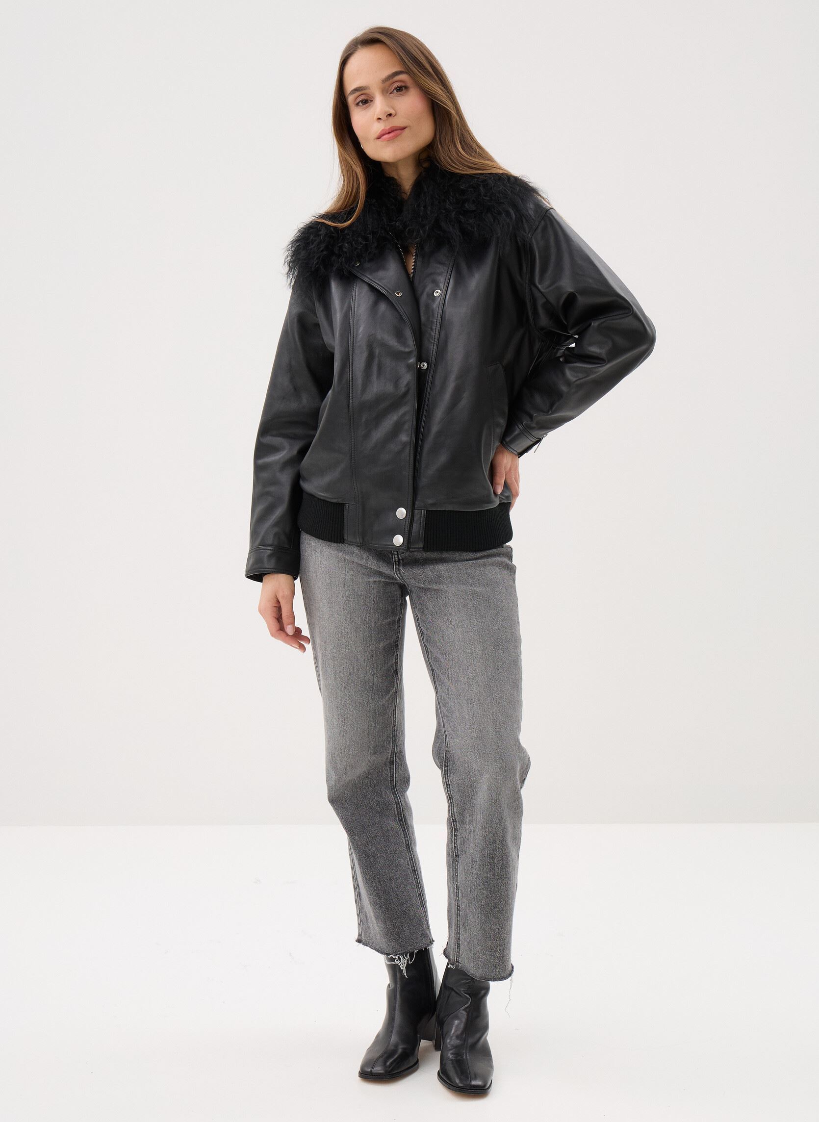 Bomberjacken FCUI32000K damen schwarz The Kooples Bomberjacken FCUI32000K damen schwarz BLA01