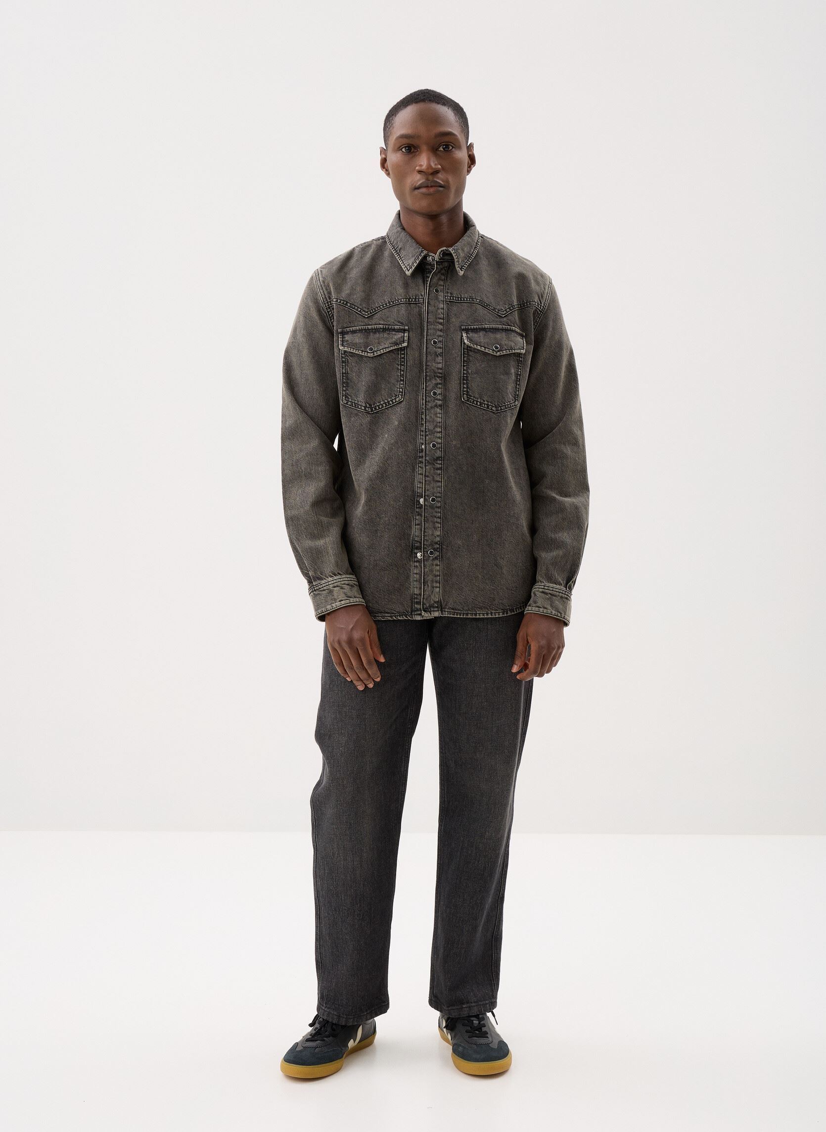 Chemises HCCD32003J homme gris The Kooples Chemises HCCD32003J homme gris GRY97