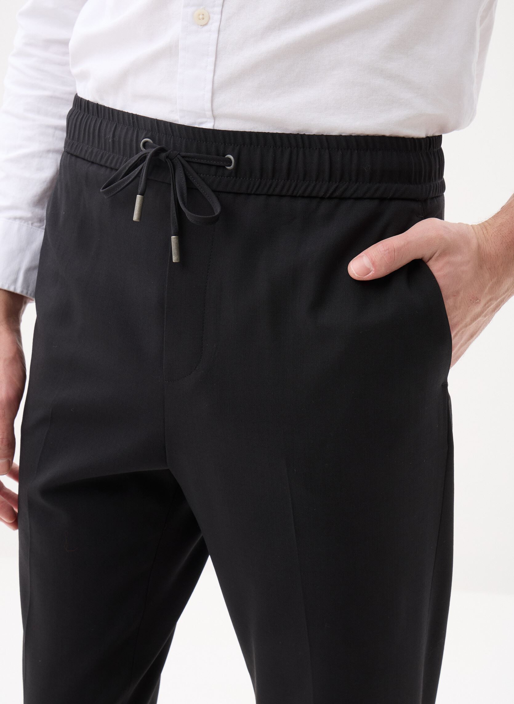 Pantalons slim HPAN30053K homme noir The Kooples Pantalons slim HPAN30053K homme noir BLA01