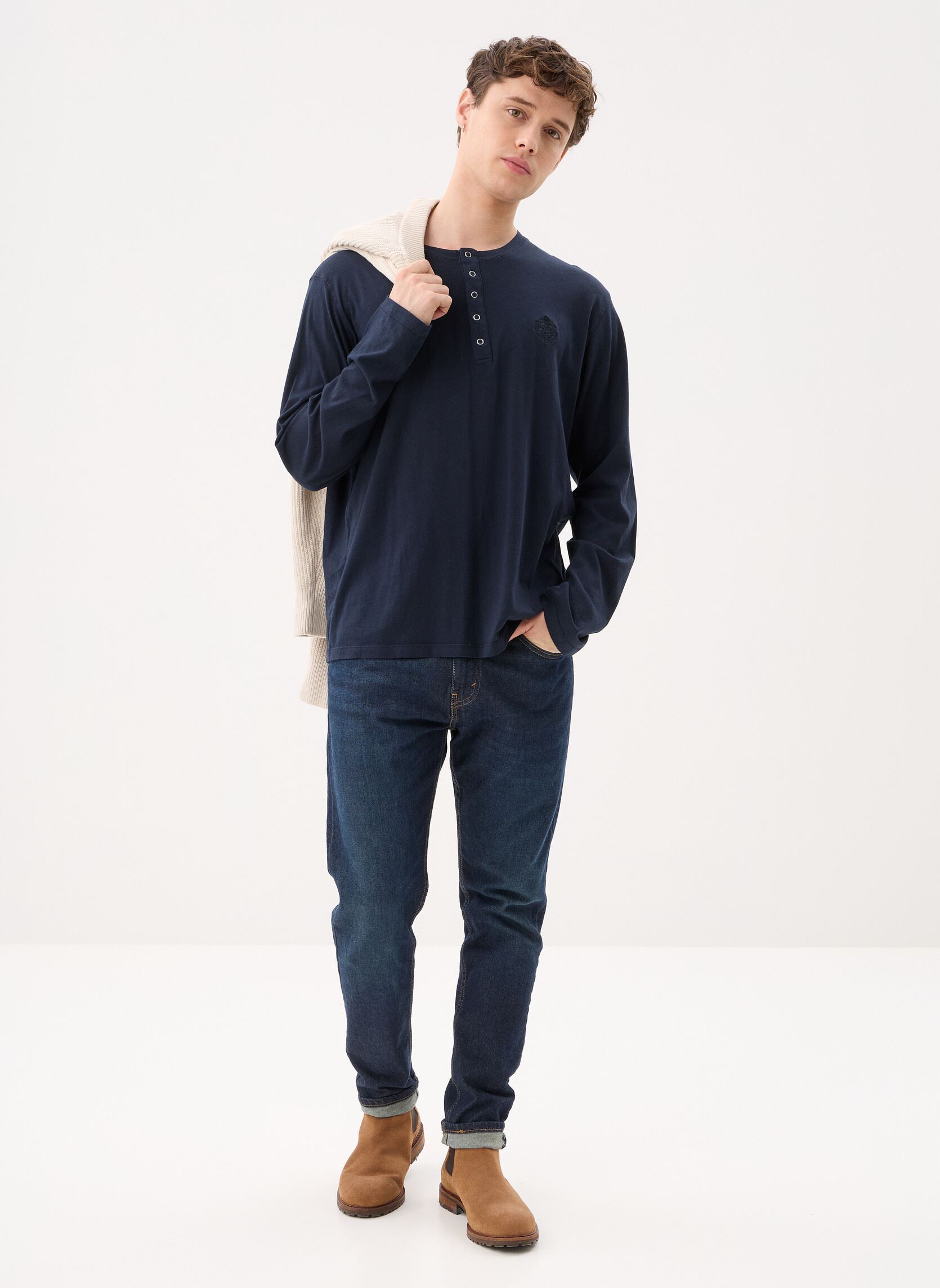 Langarm-T-Shirts HTSL32002K herren blau The Kooples Langarm-T-Shirts HTSL32002K herren blau NAV03