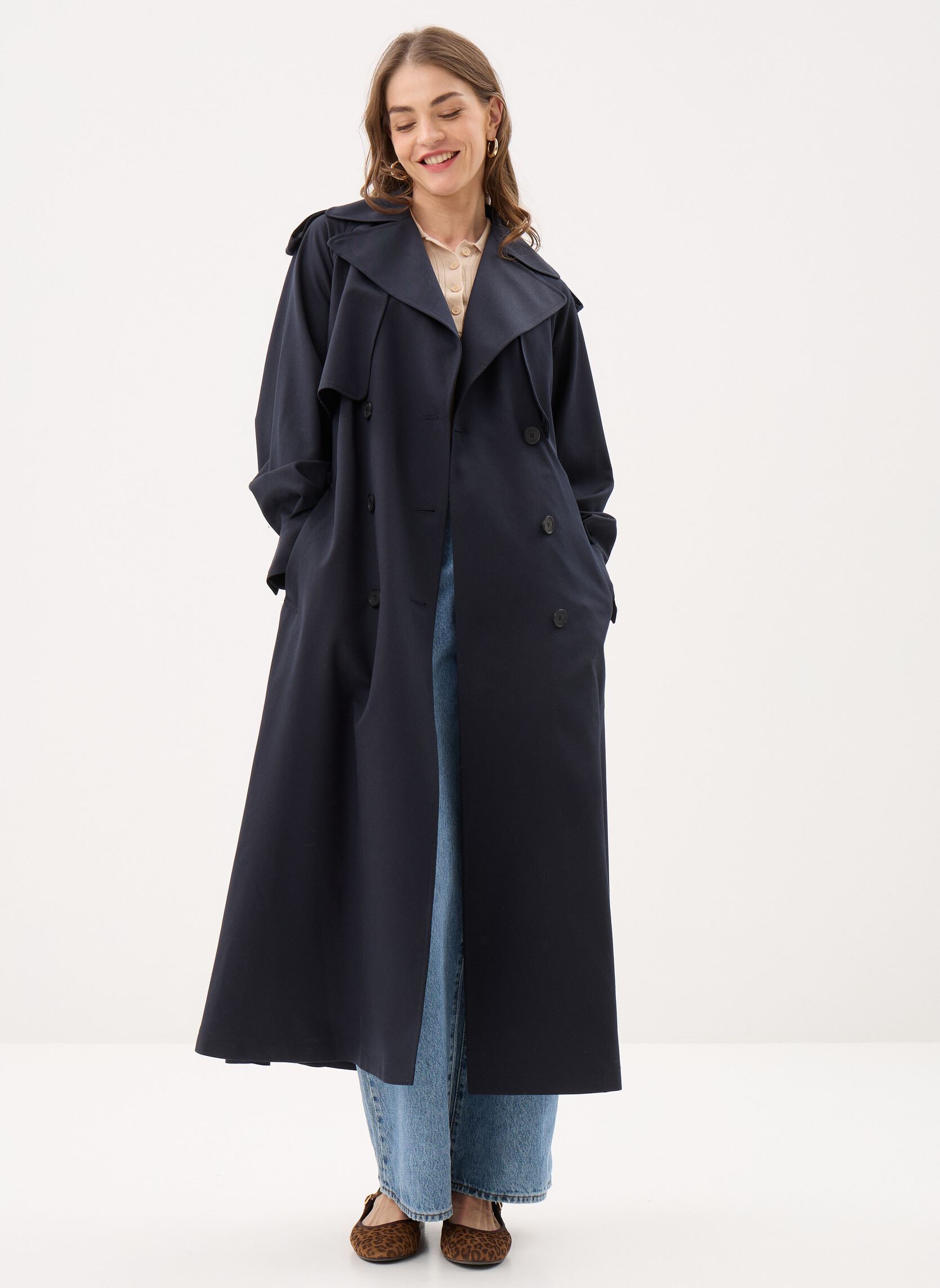 Trenchcoats FTRE32001K damen blau The Kooples Trenchcoats FTRE32001K damen blau Nav01