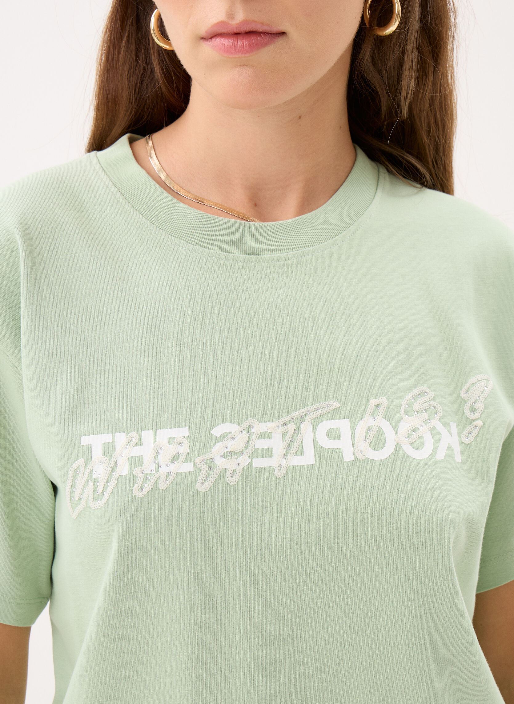Tee-shirts manches courtes FTSC32017K femme vert The Kooples Tee-shirts manches courtes FTSC32017K femme vert GRN63
