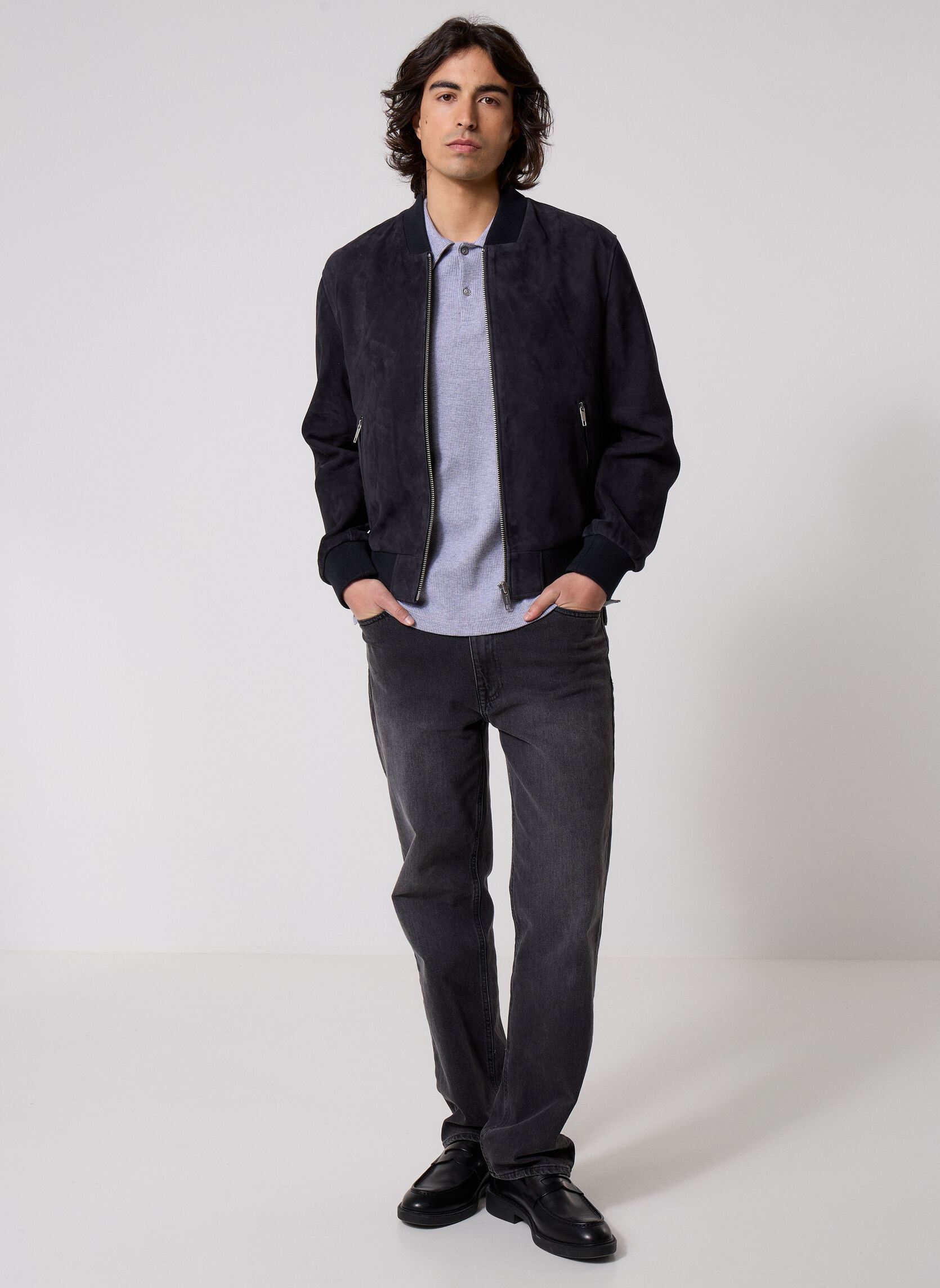 Bomberjacken HCUI32002K herren blau The Kooples Bomberjacken HCUI32002K herren blau NAV03