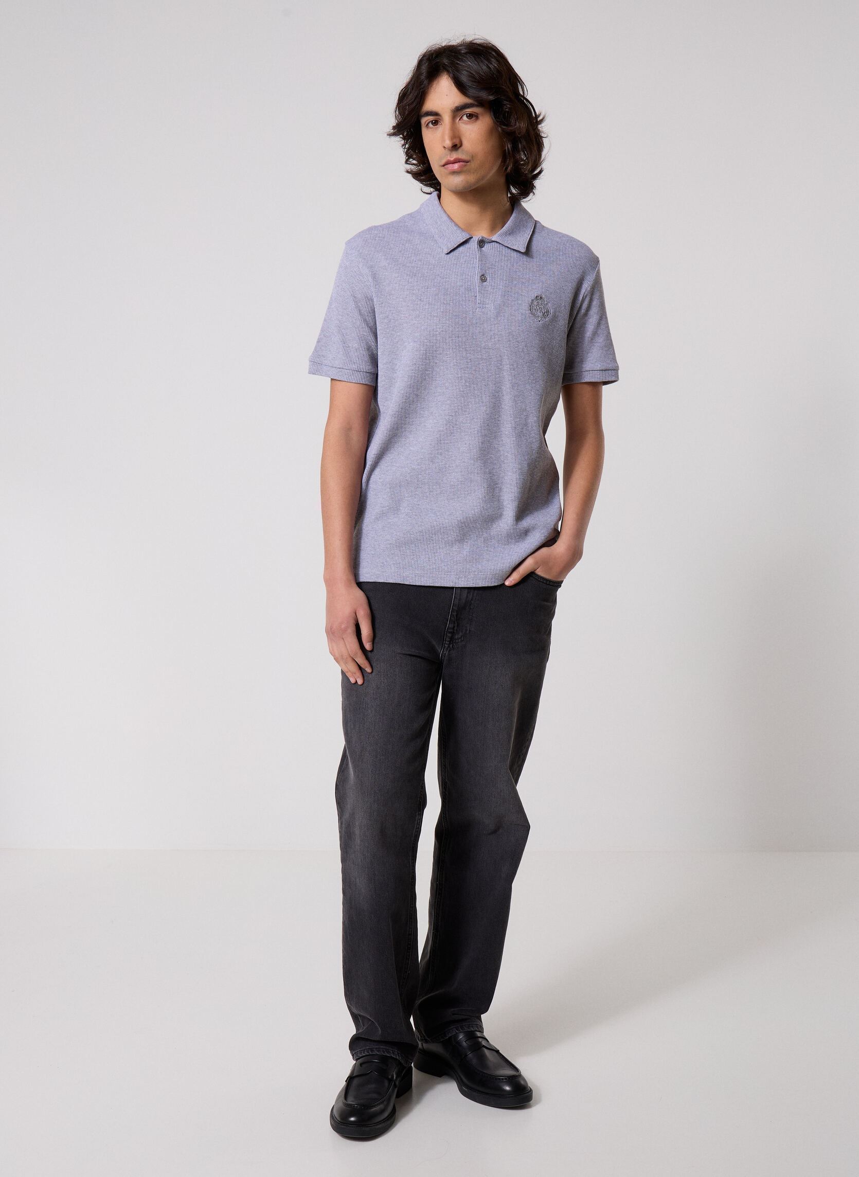 Polos manches courtes HPOC32001K homme gris The Kooples Polos manches courtes HPOC32001K homme gris GRY23