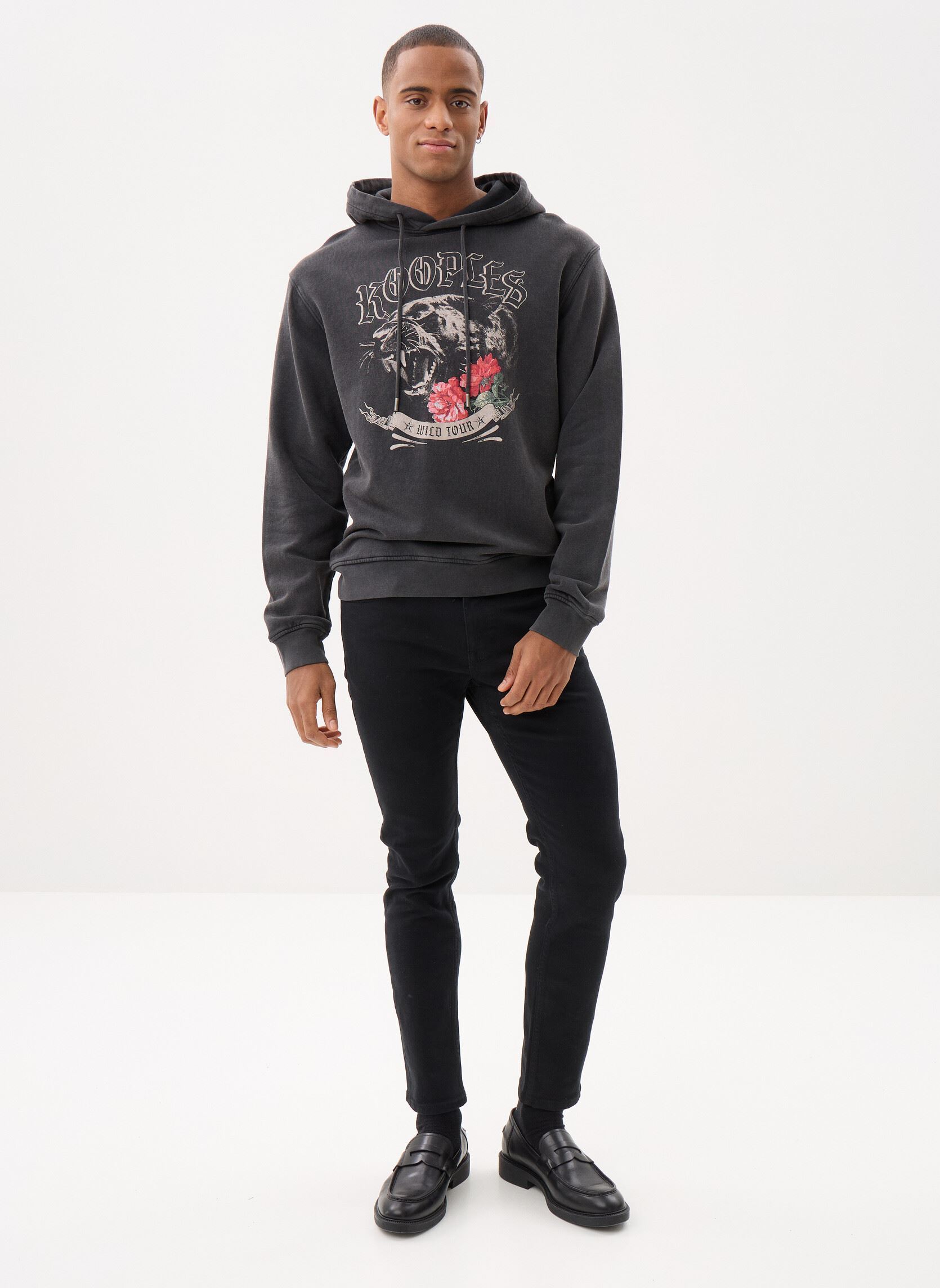 Kapuzenpullover HSWE32002K herren schwarz The Kooples Kapuzenpullover HSWE32002K herren schwarz BLA55