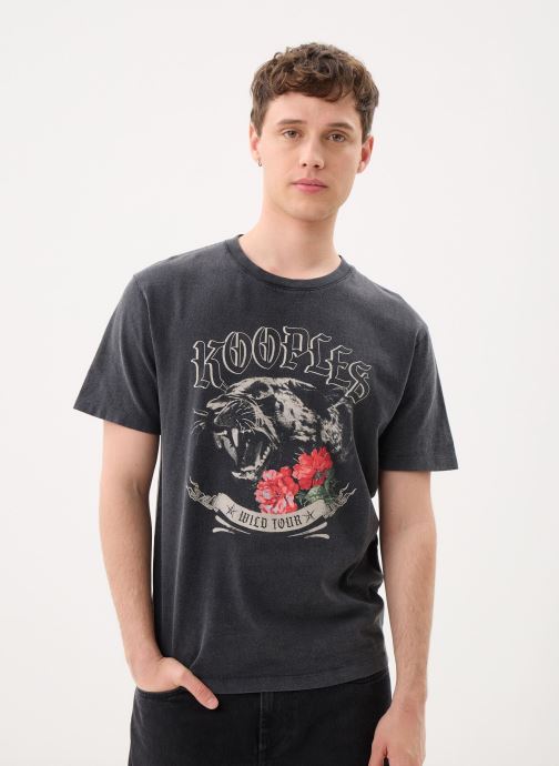 The Kooples Kurzarm-T-Shirts HTSC32003K herren schwarz