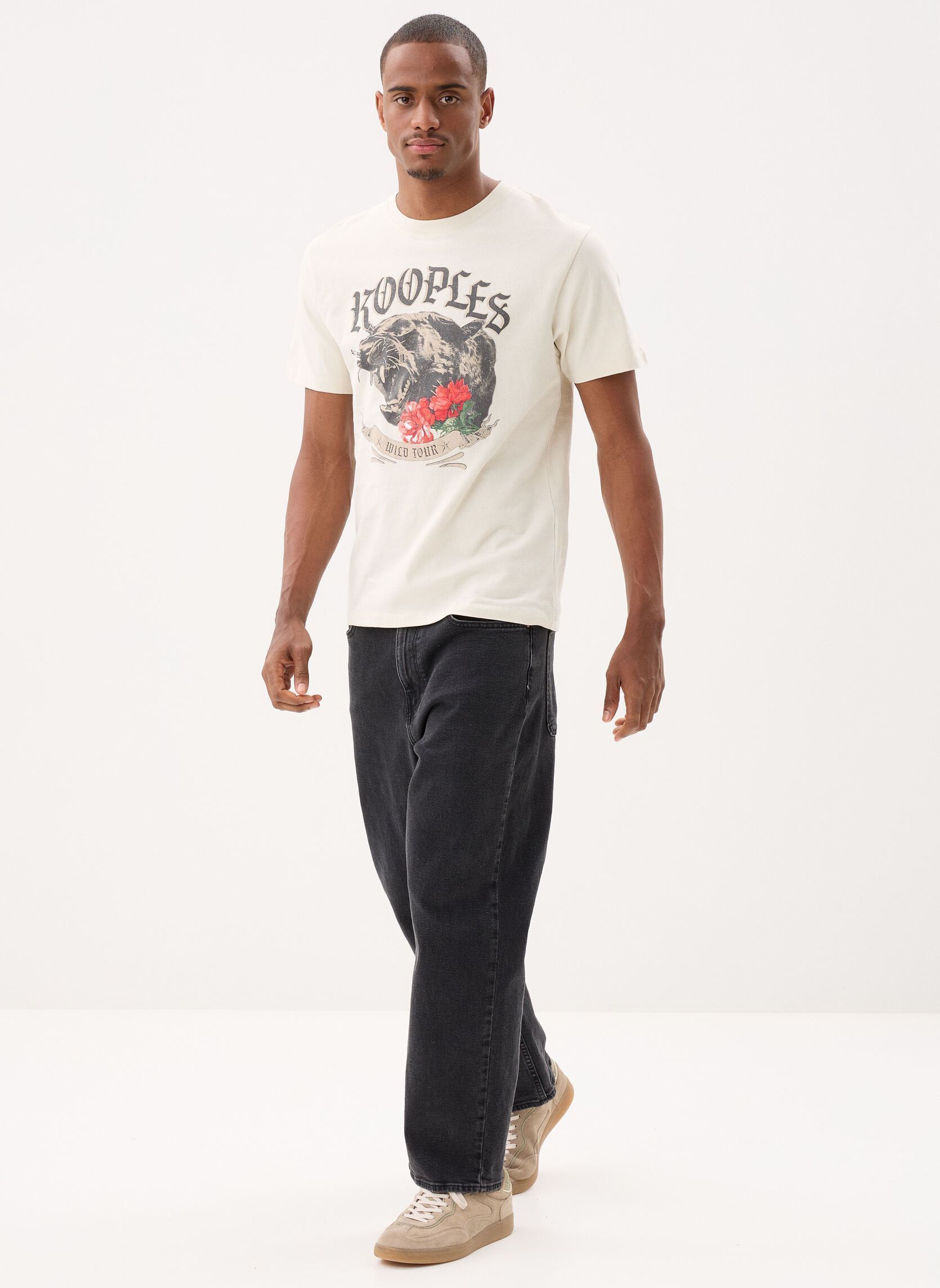 Tee-shirts manches courtes HTSC32003K homme beige The Kooples Tee-shirts manches courtes HTSC32003K homme beige BEI02