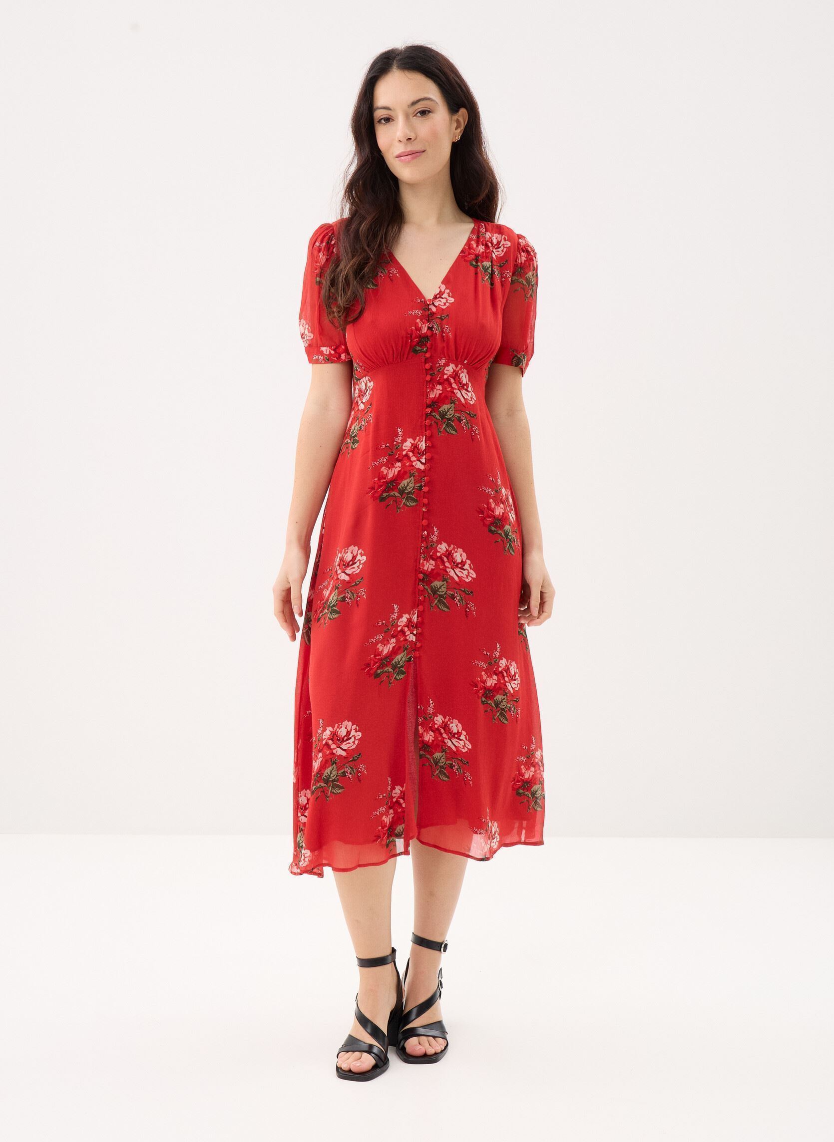 Robes longues FROB32078K femme rouge The Kooples Robes longues FROB32078K femme rouge RED37