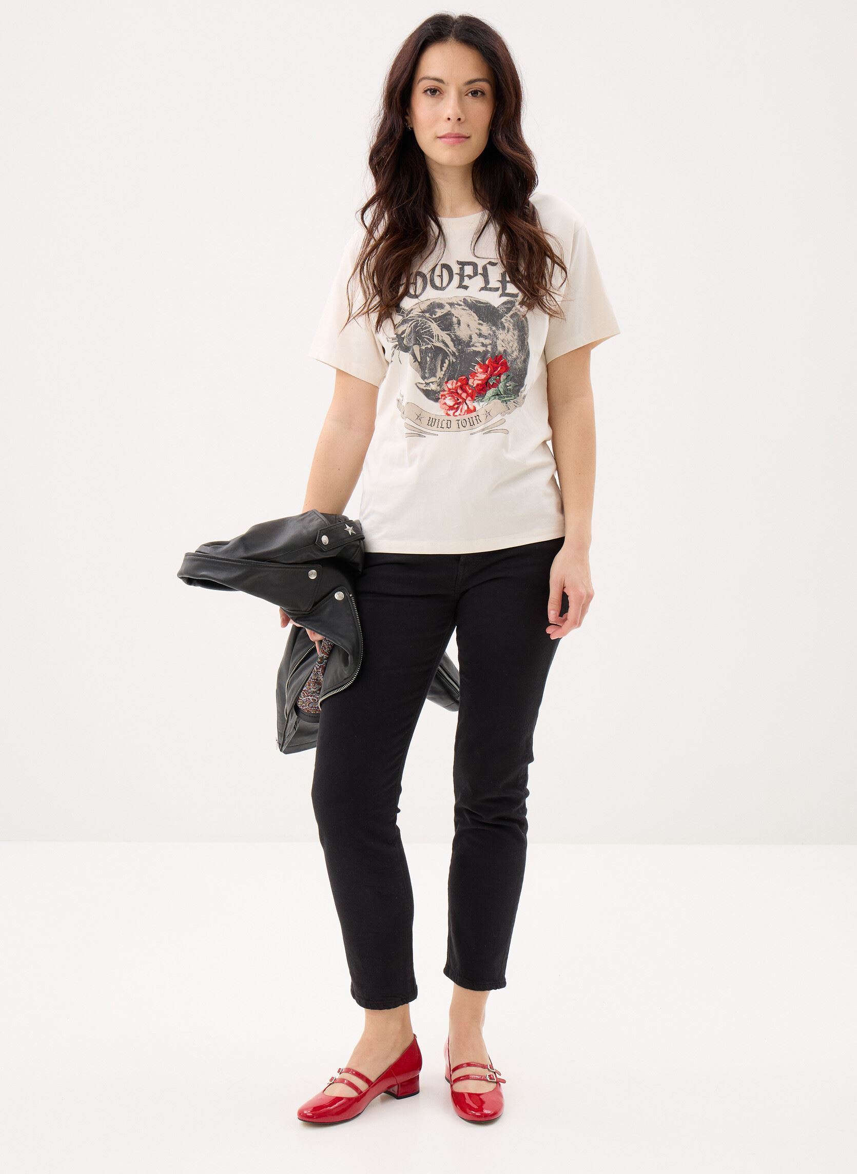 T-shirts met korte mouwen FTSC32020K dames beige The Kooples T-shirts met korte mouwen FTSC32020K dames beige BEI02