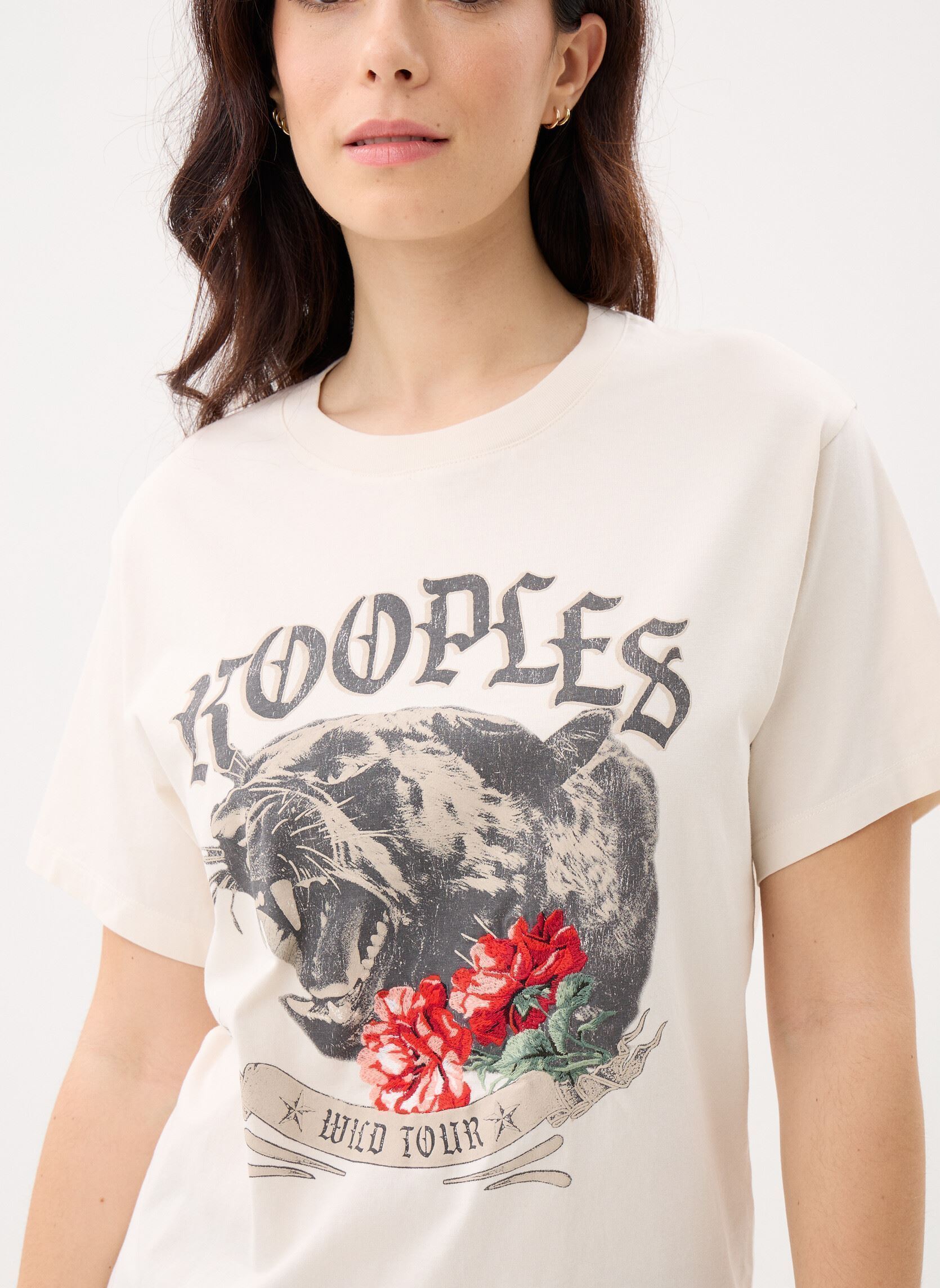 T-shirts met korte mouwen FTSC32020K dames beige The Kooples T-shirts met korte mouwen FTSC32020K dames beige BEI02