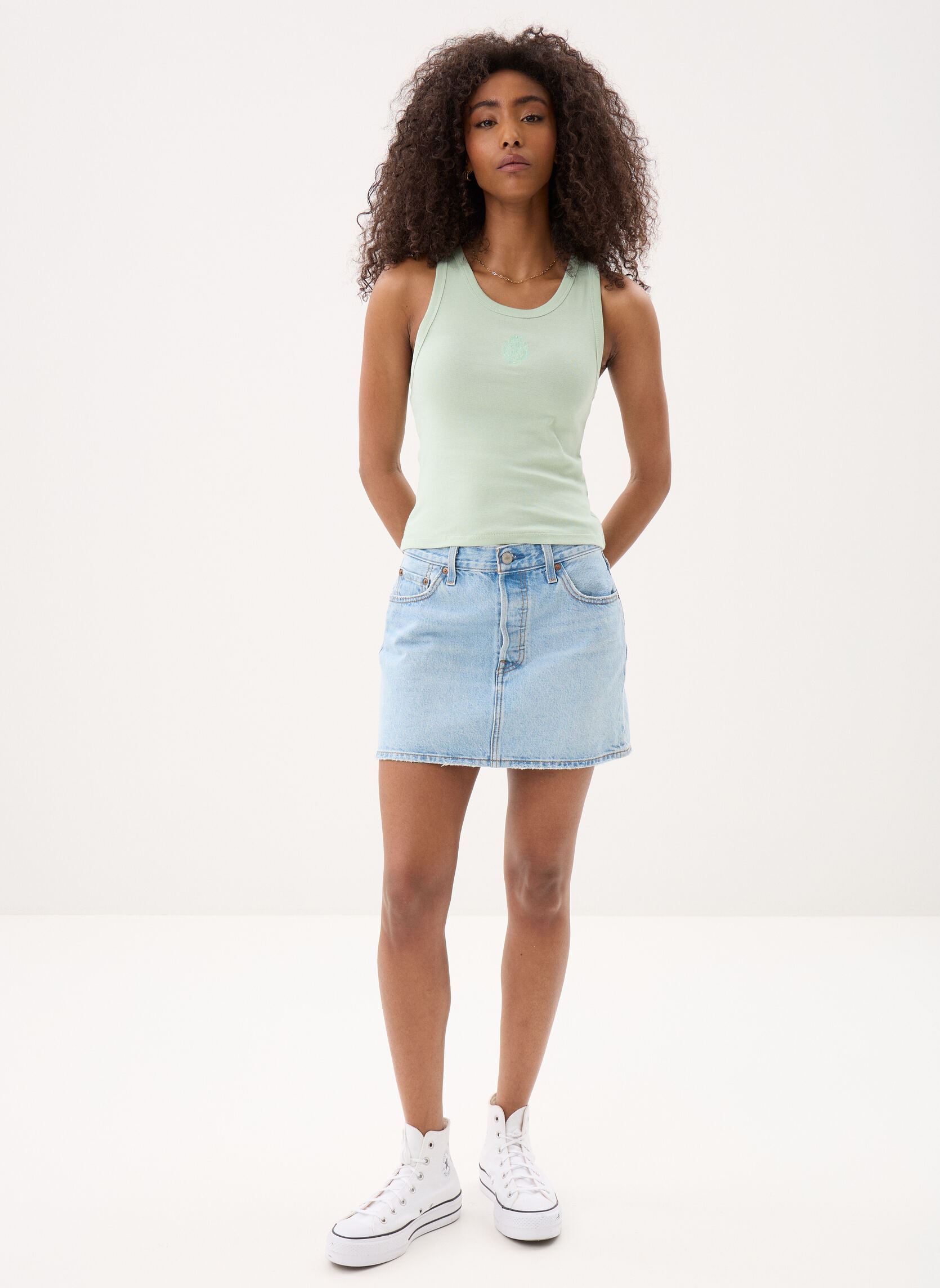 Débardeurs FDEB32002K femme vert The Kooples Débardeurs FDEB32002K femme vert GRN63