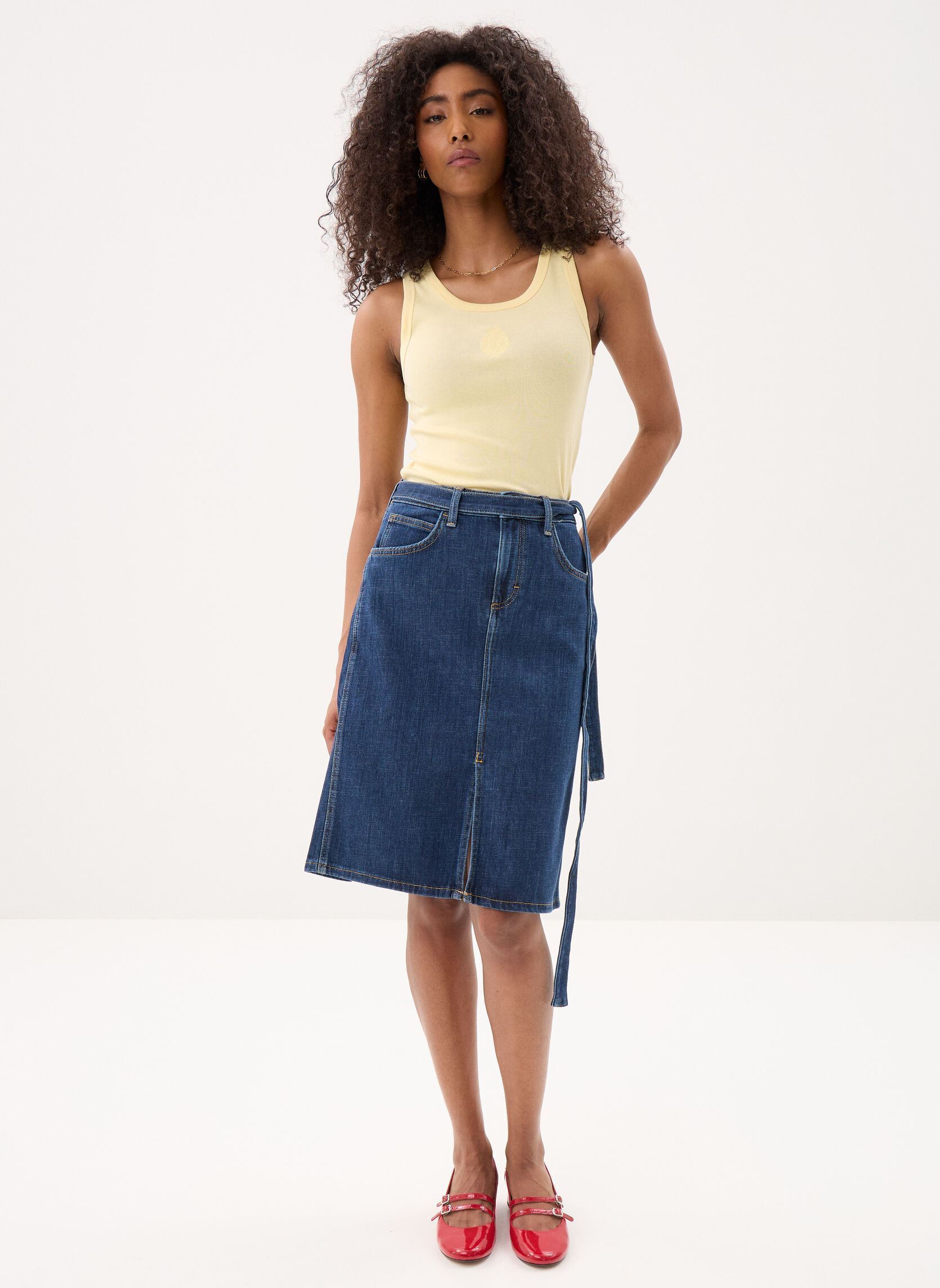 Débardeurs FDEB32002K femme jaune The Kooples Débardeurs FDEB32002K femme jaune YEL03