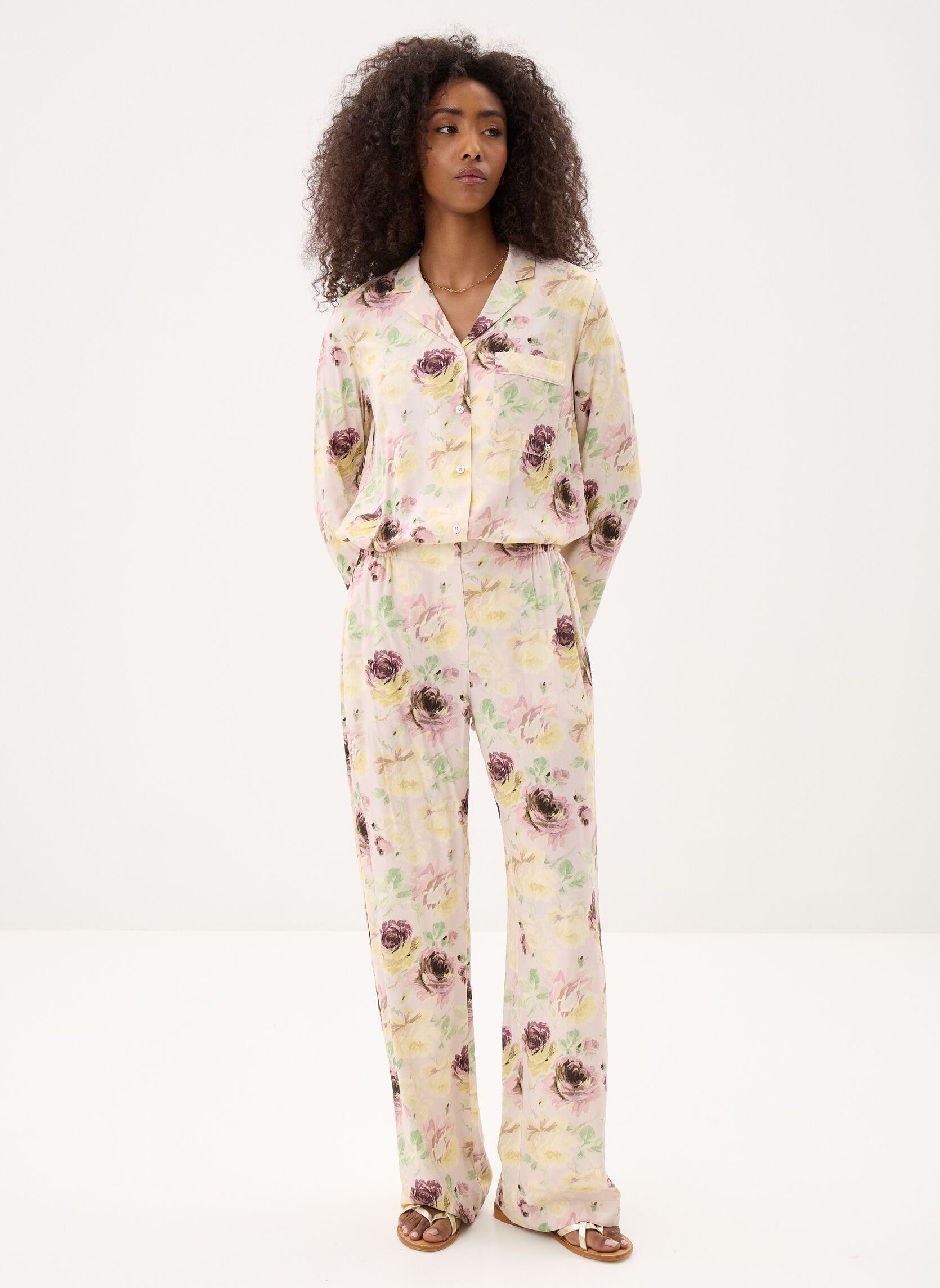 Pantalons droit FPAN32060K femme rose The Kooples Pantalons droit FPAN32060K femme rose PINC5