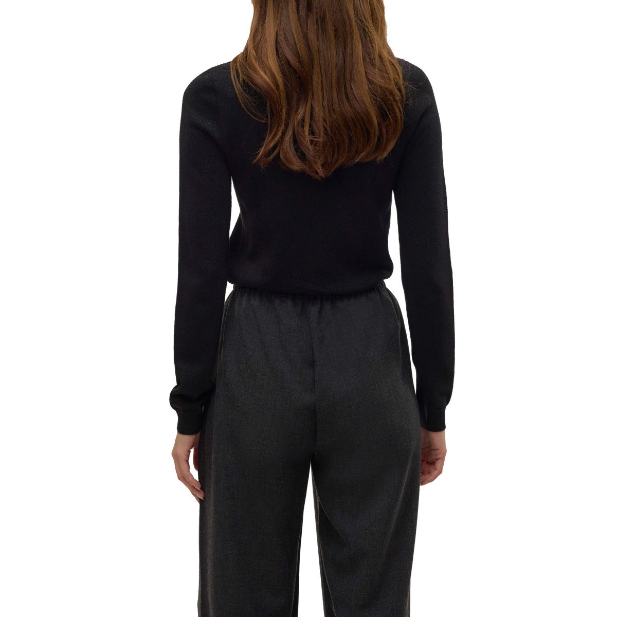 Pull-over Femme Toni Rouge Bordeaux, Près Du Corps, Col Montant, Manches Longues, Taille 42
