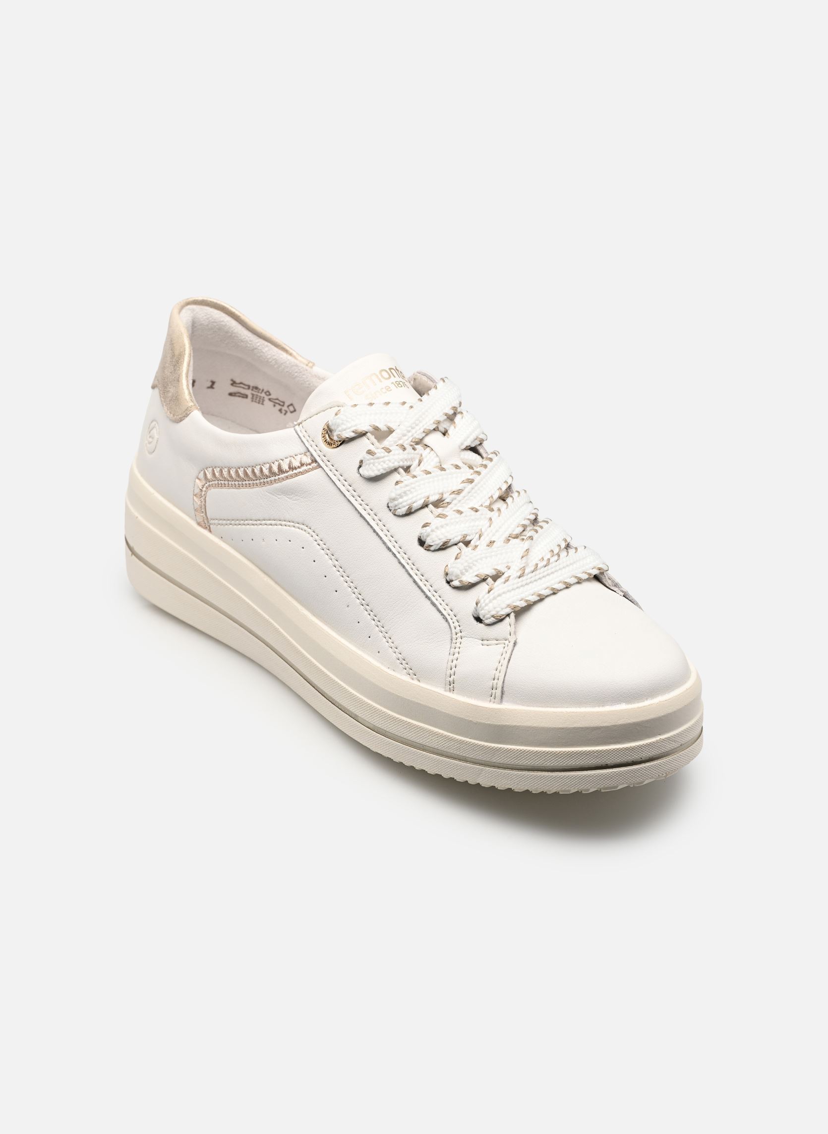 Baskets compensées D1C13 femme blanc Remonte Baskets compensées D1C13 femme blanc OFFWHITE/MUSCHEL/WHITE
