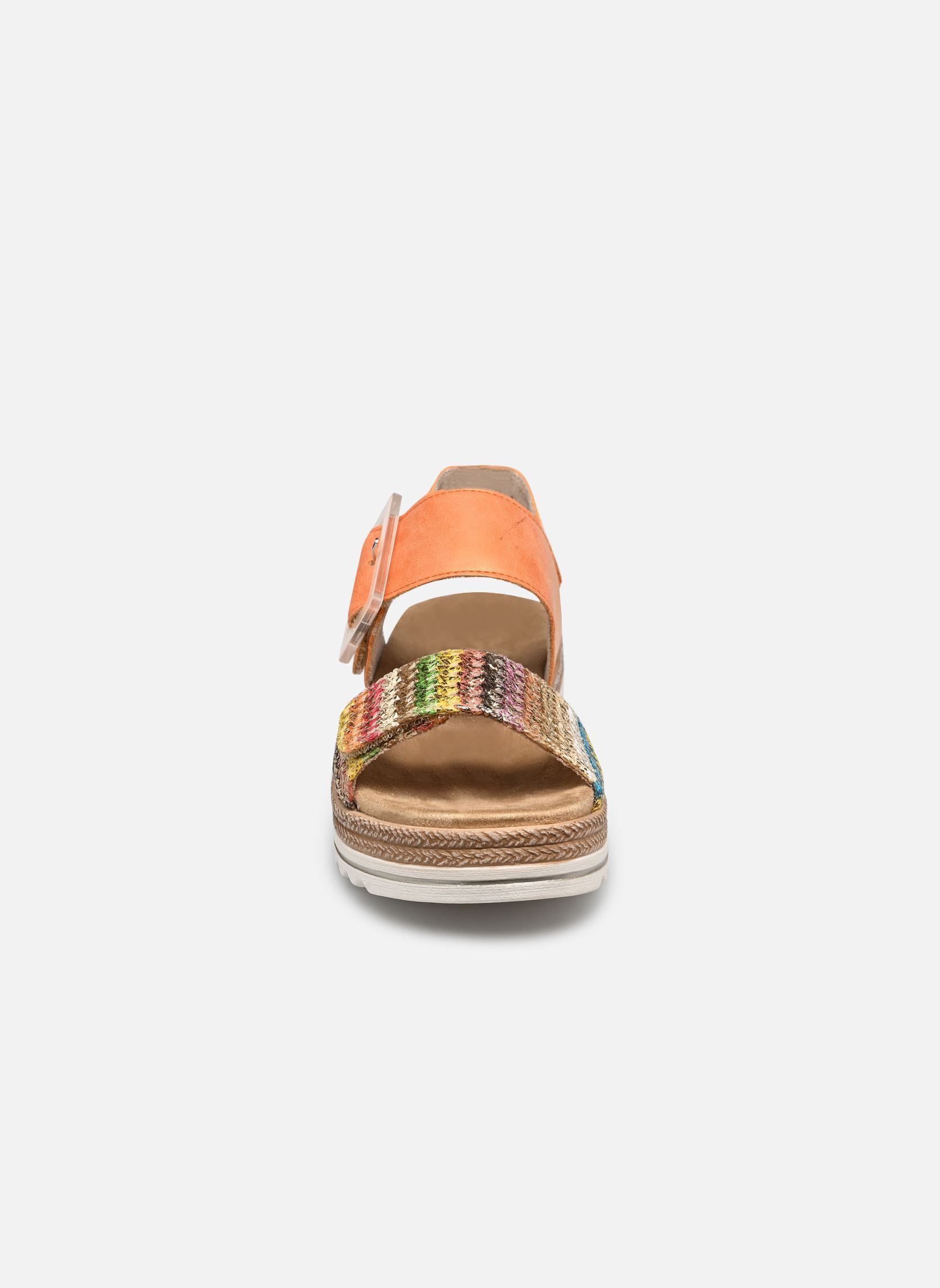 Sandales compensées et plateformes D0Q62 femme orange Remonte Sandales compensées et plateformes D0Q62 femme orange GOLD-MULTI/ORANGE
