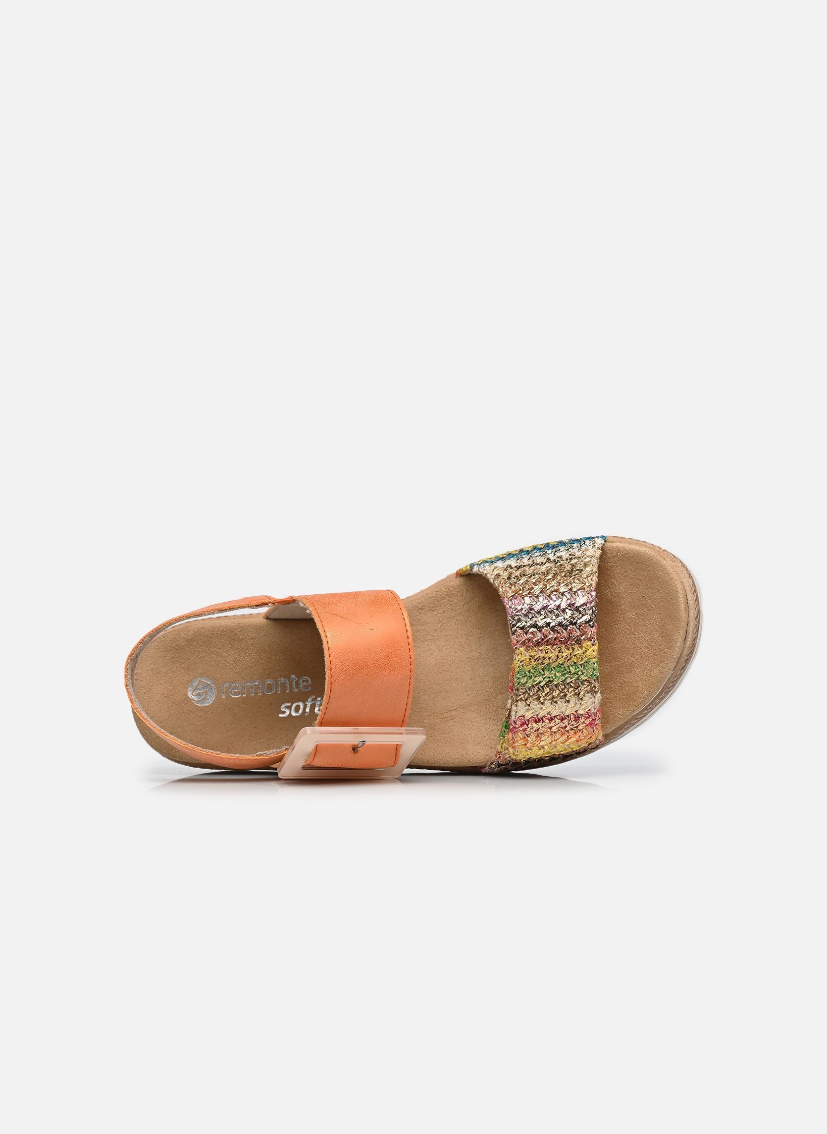 Sandales compensées et plateformes D0Q62 femme orange Remonte Sandales compensées et plateformes D0Q62 femme orange GOLD-MULTI/ORANGE