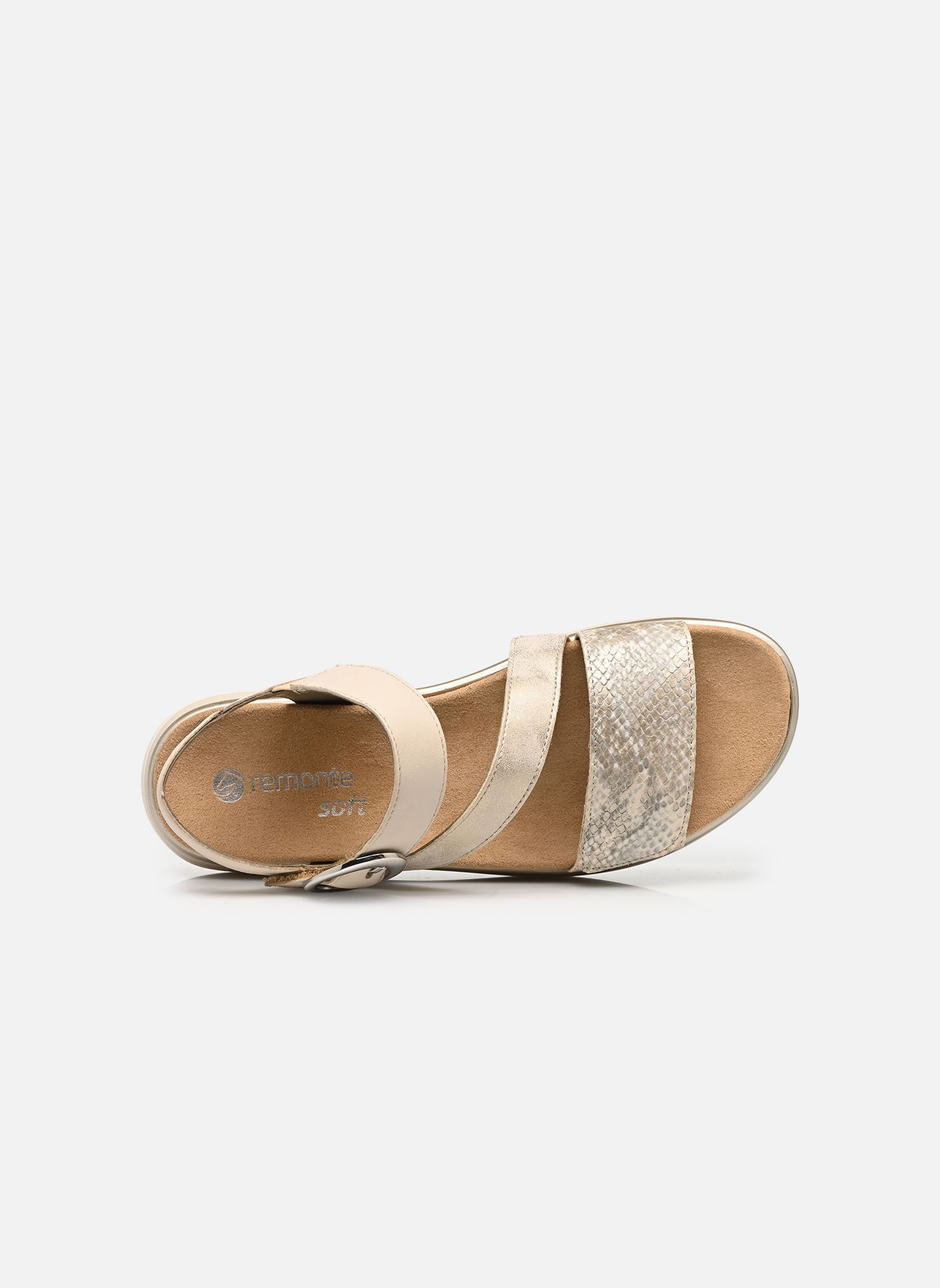 Flache Sandalen D1J64 damen gold und bronze Remonte Flache Sandalen D1J64 damen gold und bronze OFFWHITE-GOLD/MUSCHEL/PORZELLA