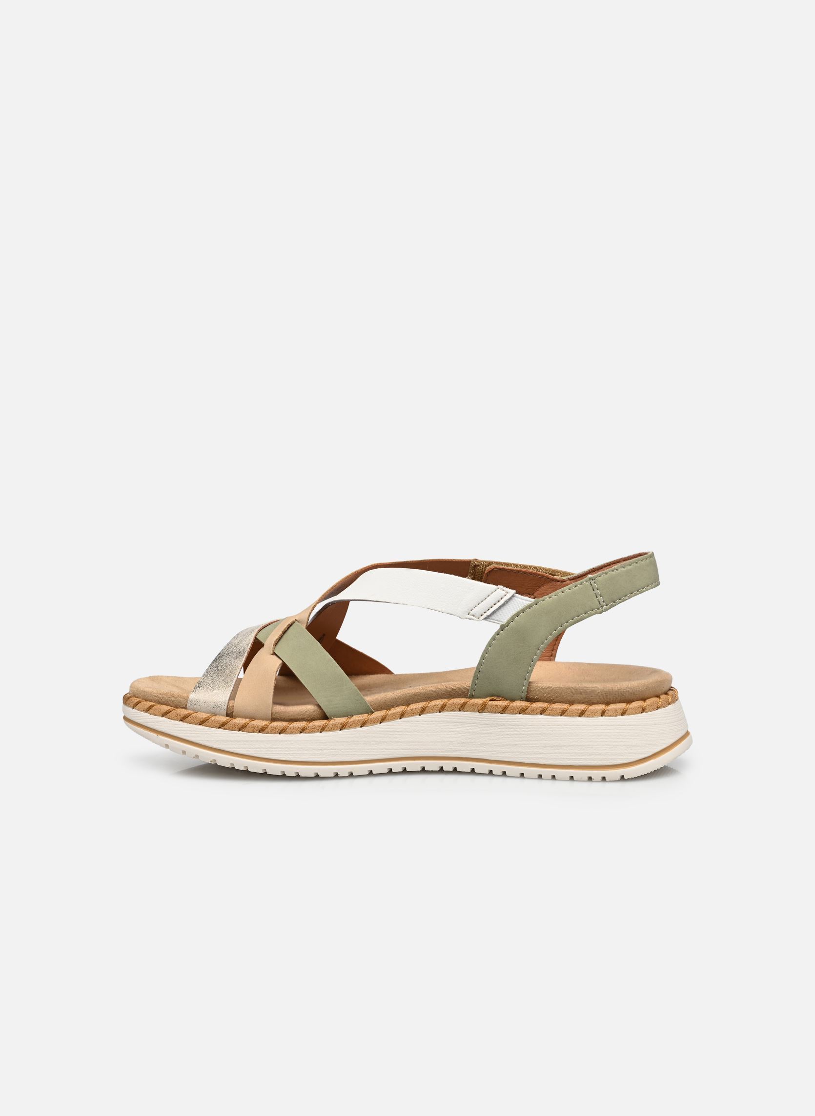 Keil- und Plateausandalen D3J53 damen weiß Remonte Keil- und Plateausandalen D3J53 damen weiß SALBEI/OFFWHITE/MUSCHEL/TAN