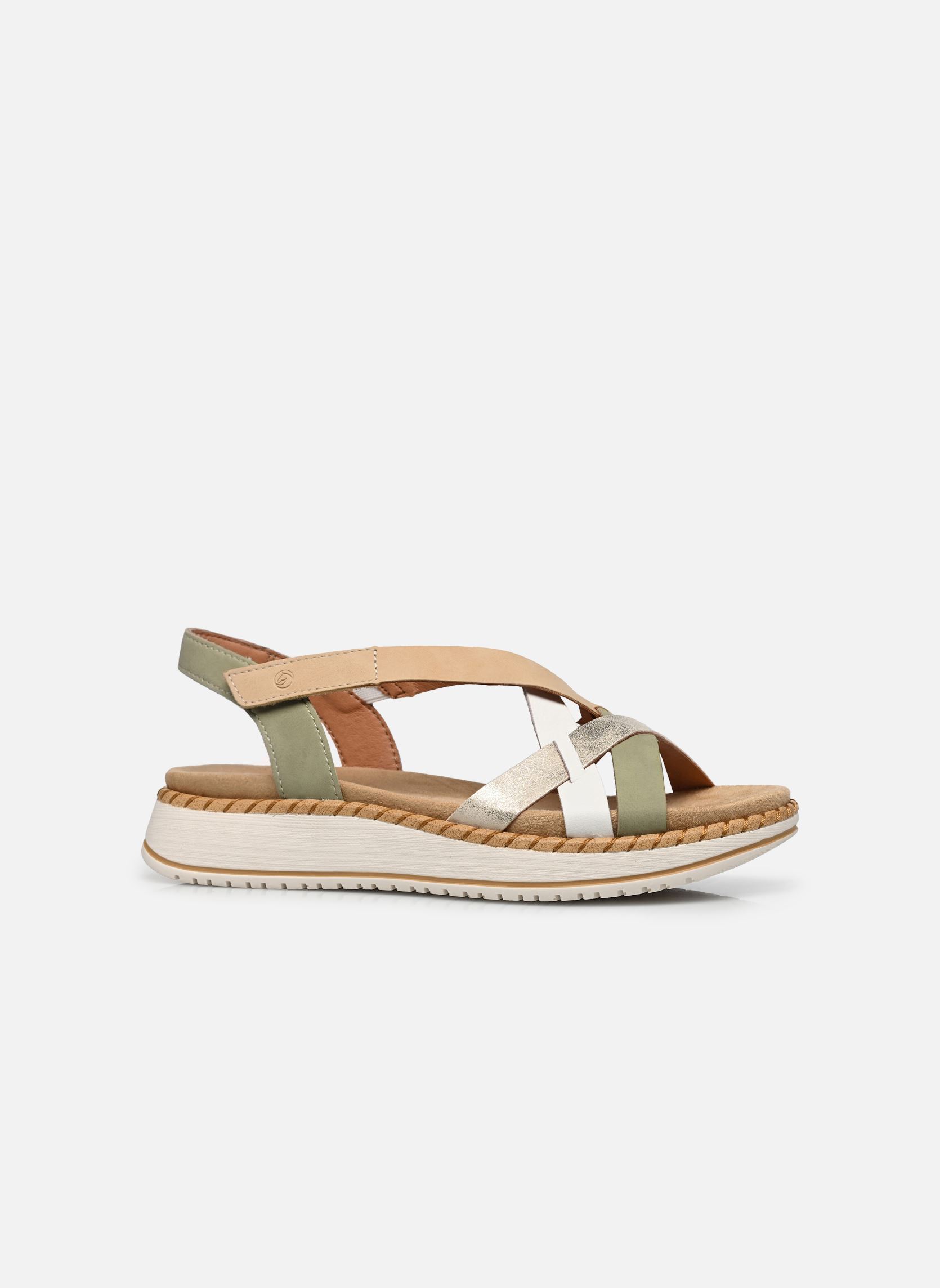 Keil- und Plateausandalen D3J53 damen weiß Remonte Keil- und Plateausandalen D3J53 damen weiß SALBEI/OFFWHITE/MUSCHEL/TAN
