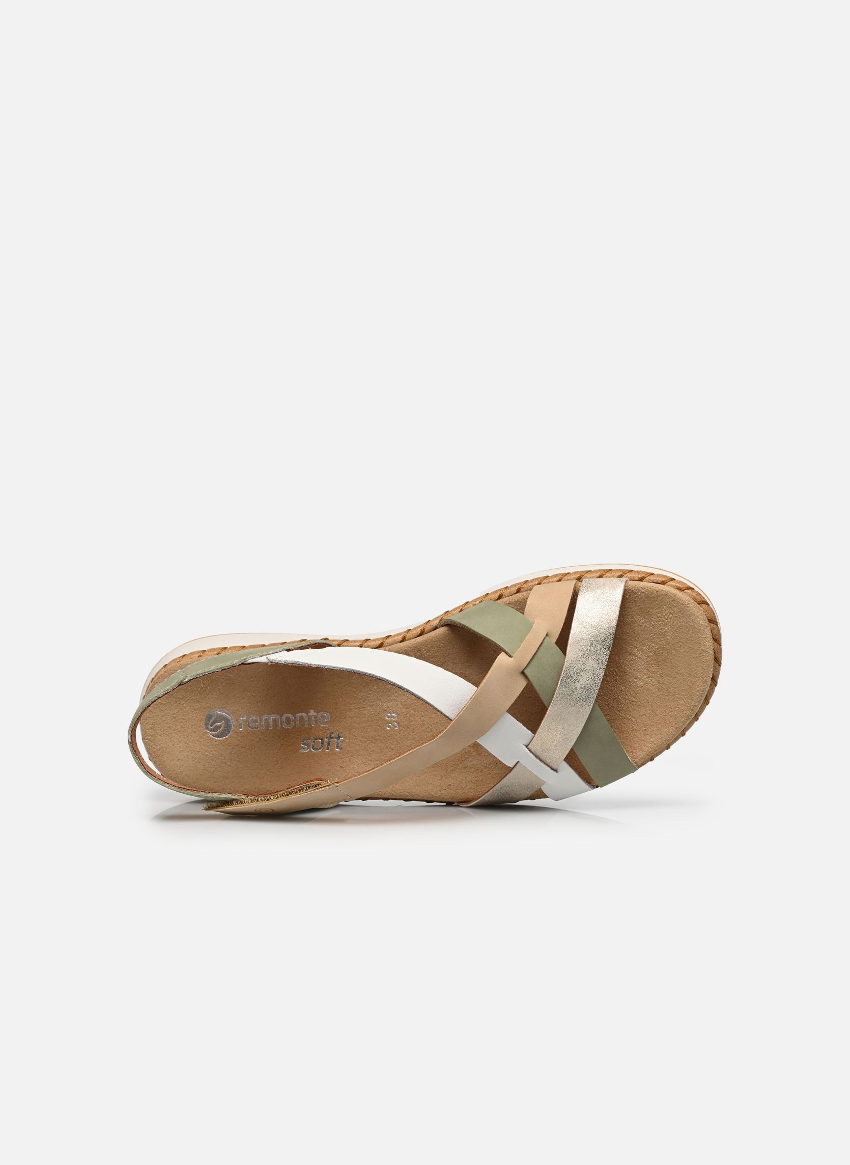 Keil- und Plateausandalen D3J53 damen weiß Remonte Keil- und Plateausandalen D3J53 damen weiß SALBEI/OFFWHITE/MUSCHEL/TAN