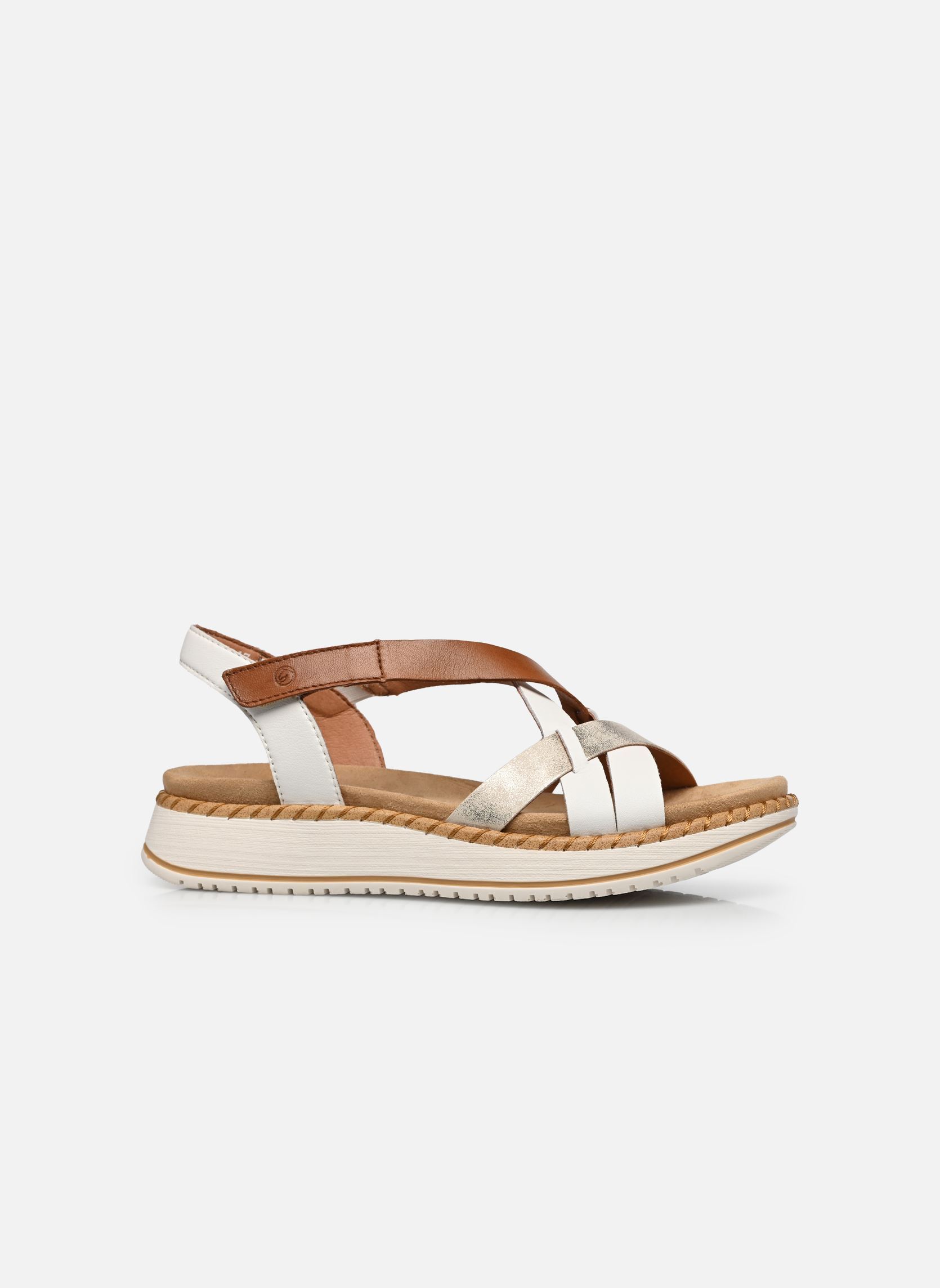Sandales compensées et plateformes D3J53 femme blanc Remonte Sandales compensées et plateformes D3J53 femme blanc OFFWHITE/MUSCHEL/NOCCIA