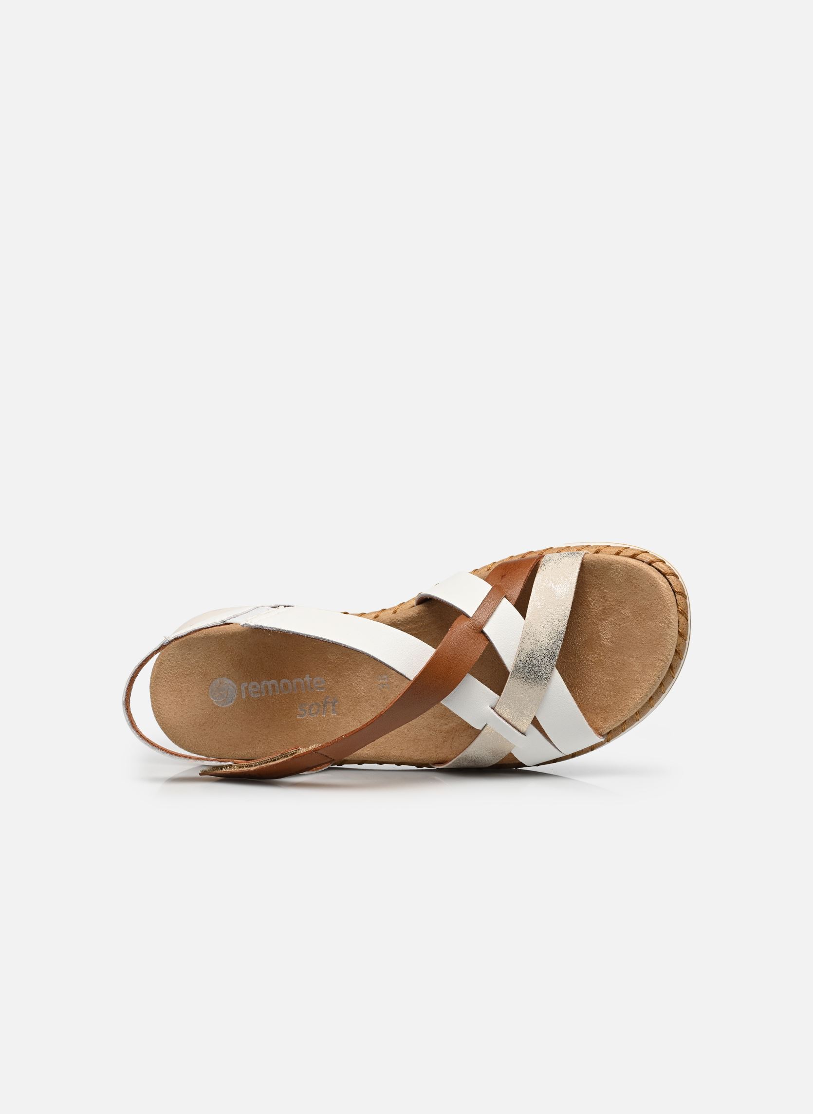 Sandales compensées et plateformes D3J53 femme blanc Remonte Sandales compensées et plateformes D3J53 femme blanc OFFWHITE/MUSCHEL/NOCCIA